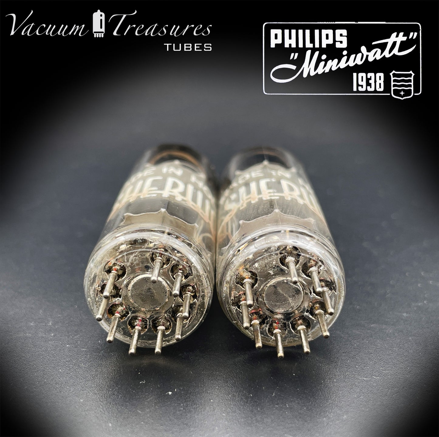 7189 SHERWOOD by Philips – Heerlen 1963 – Gray Plates – rx4 – Matched Pair – Tested 100%