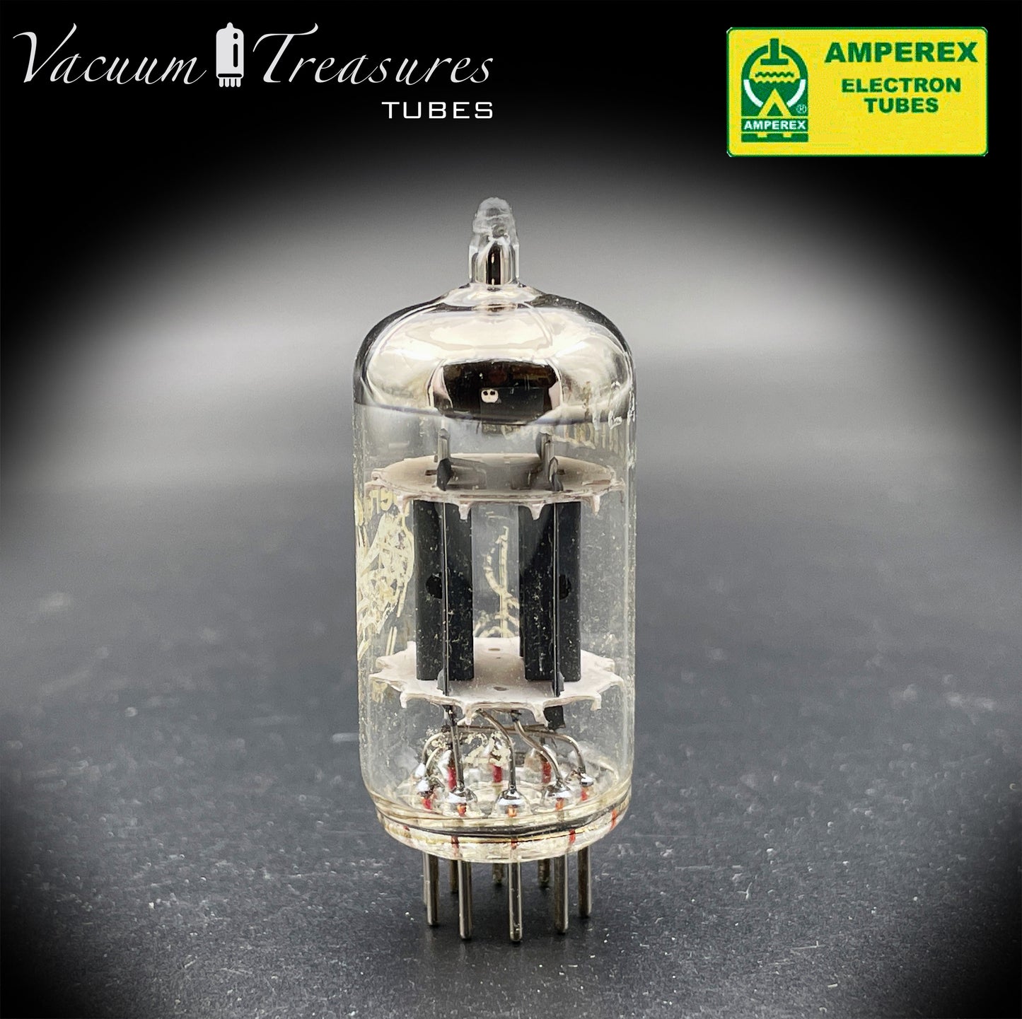 12AU7 / ECC82 AMPEREX NOS NIB Heerlen 1962 - Short Gray Plates - Large Halo - Balanced - Amplitrex Tested