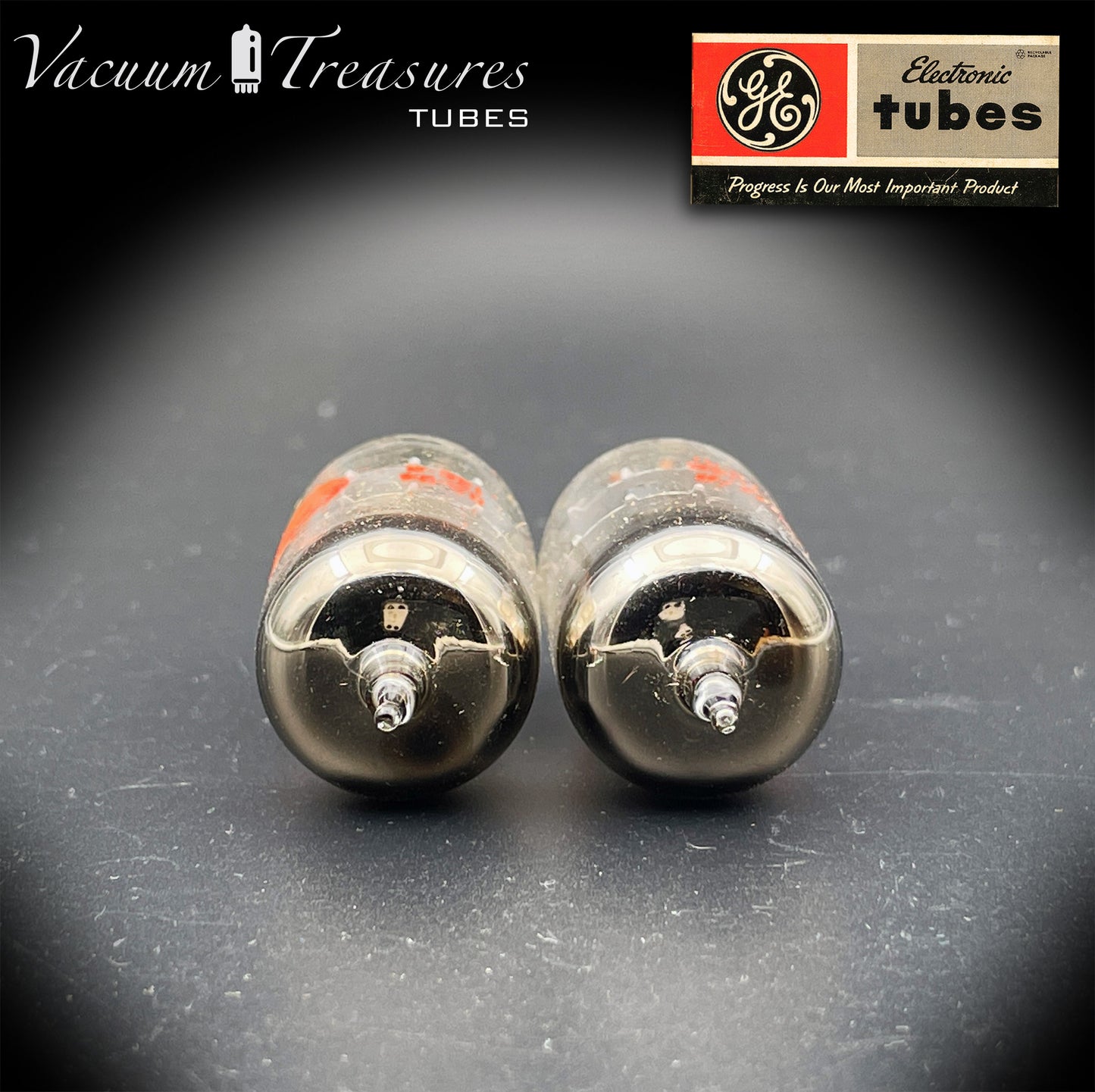 ECC88 ( 6DJ8 ) GE NOS NIB Halo Getter Matched Pair Tubes Made in USA '62