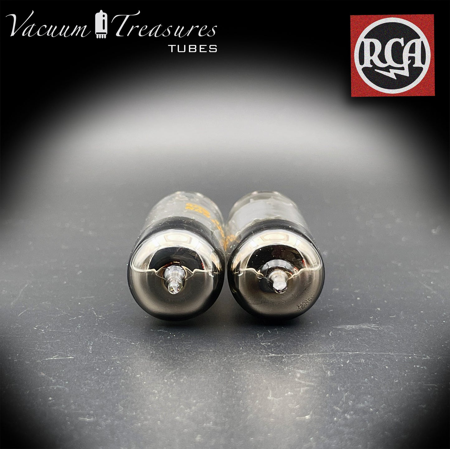 6BQ5 ( EL84 ) RCA NOS NIB Gray Plates Disc Halo Getter Matched Pair Tubes Made in USA '63