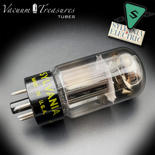 5V4GA SYLVANIA NOS Black Plates Halo Getter Rectifier Tube Made in USA