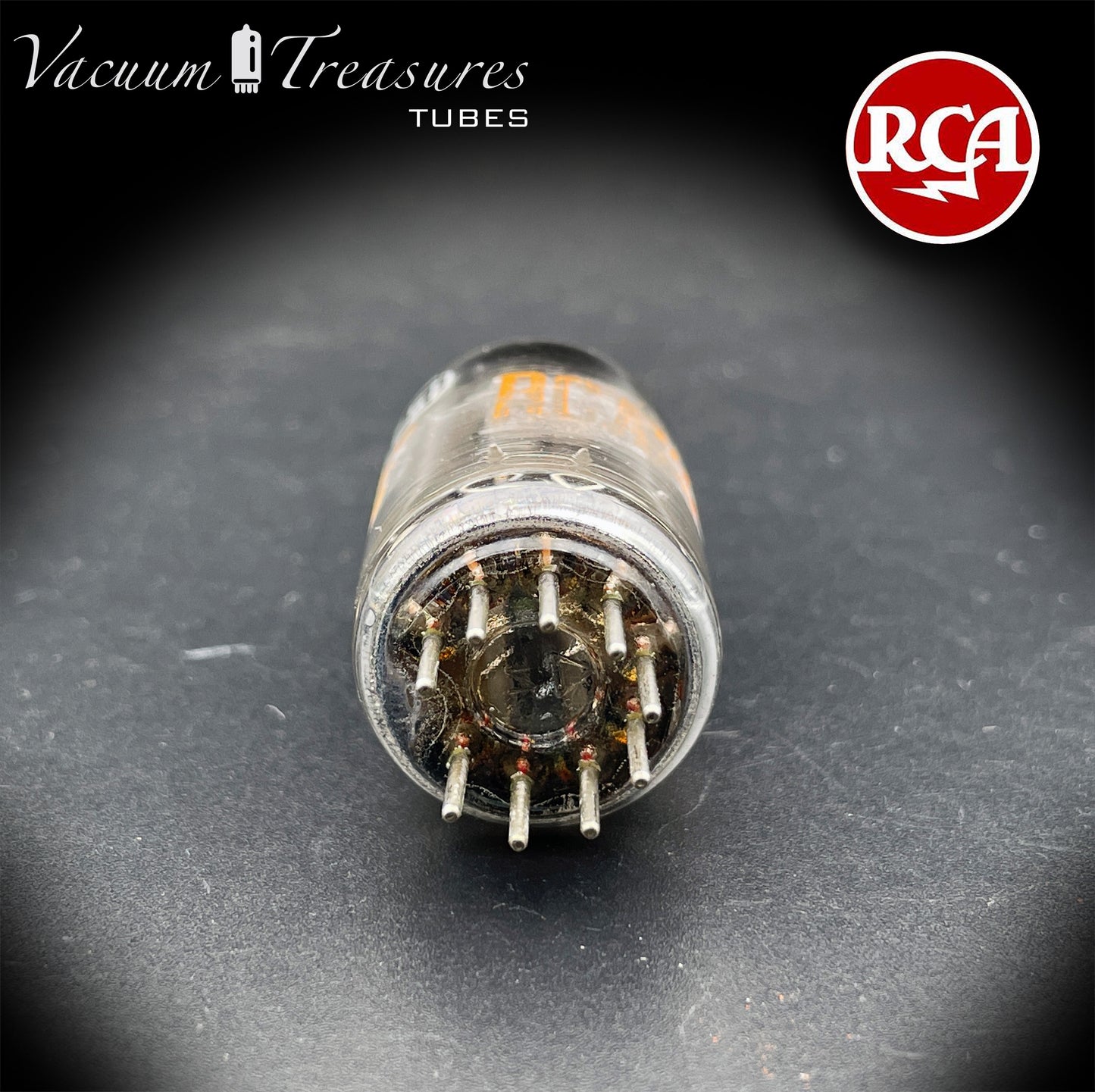 5751 RCA NOS Triple Mica Black Plates Square Getter Amplitrex Tested Tube Made in USA '50s