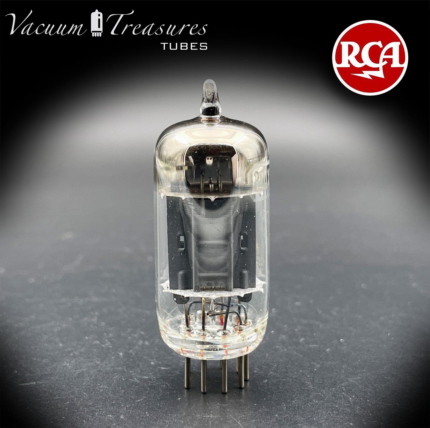 12AX7 / ECC83 RCA Long Gray Plates Square Getter Tube - Balanced - Made in USA '50s