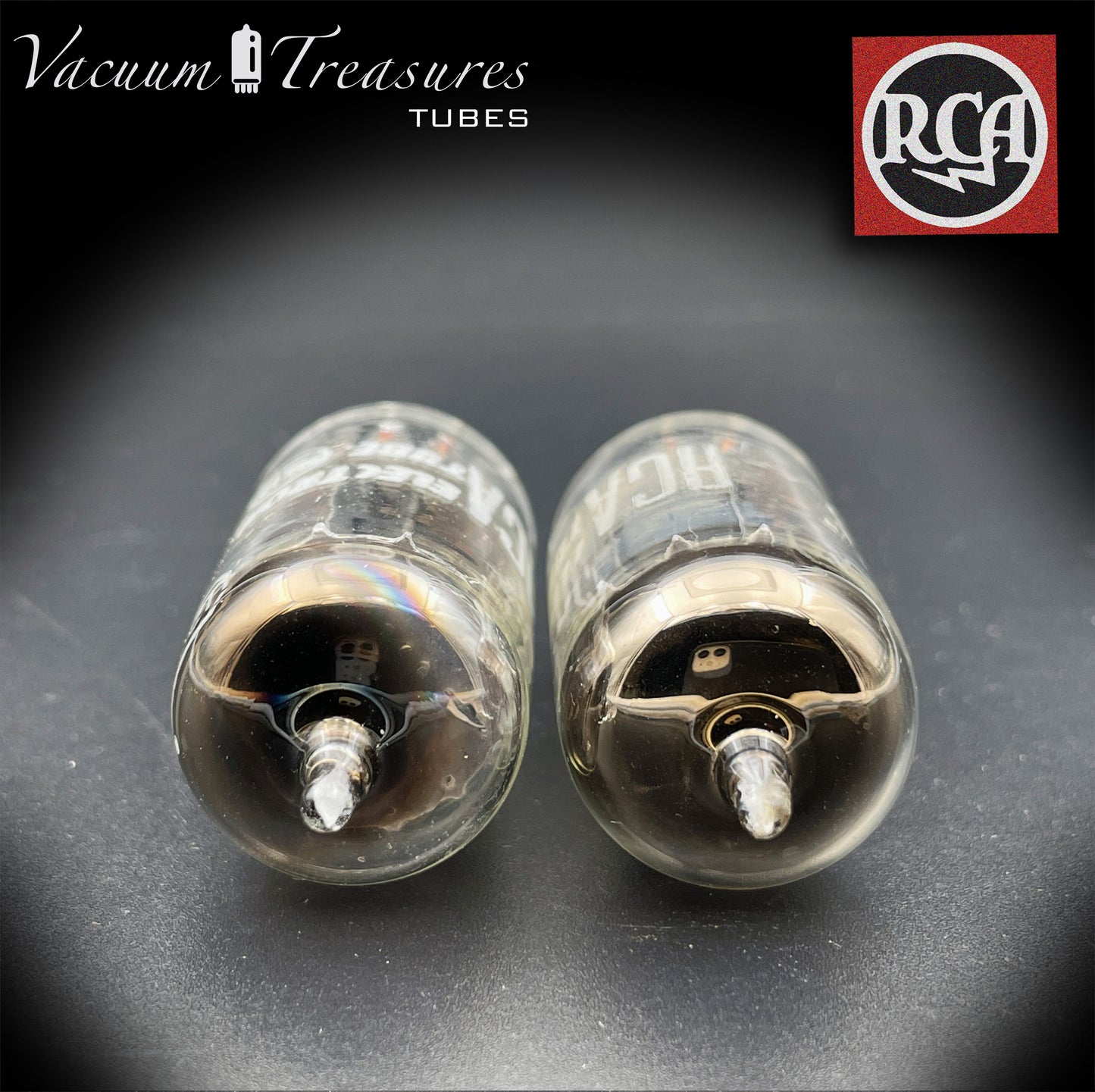 12AX7 (ECC83) RCA NOS lange schwarze Platten [gekippte Getter-angepasste Röhren] HERGESTELLT IN den 50er Jahren in den USA