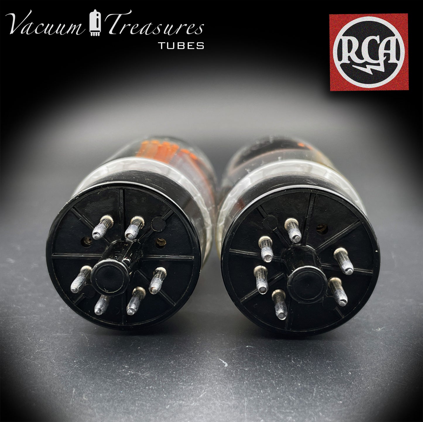 6L6GC RCA Black Plates Side OO Getter Matched Tubes Made in USA