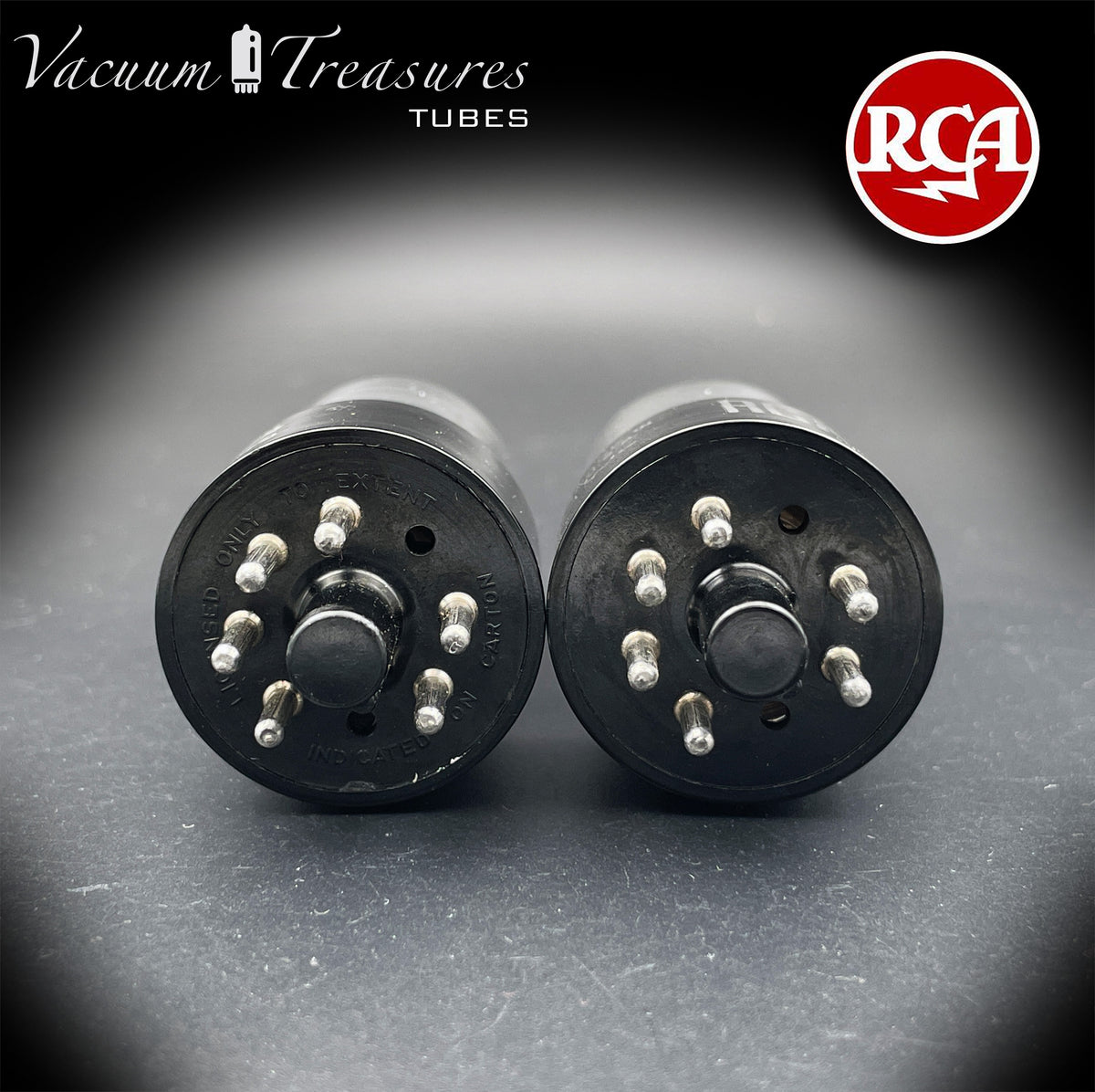 6V6GT RCA Black Plates Smoked Glass DD Getter Closely Tested Pair Tubes USA 1950s