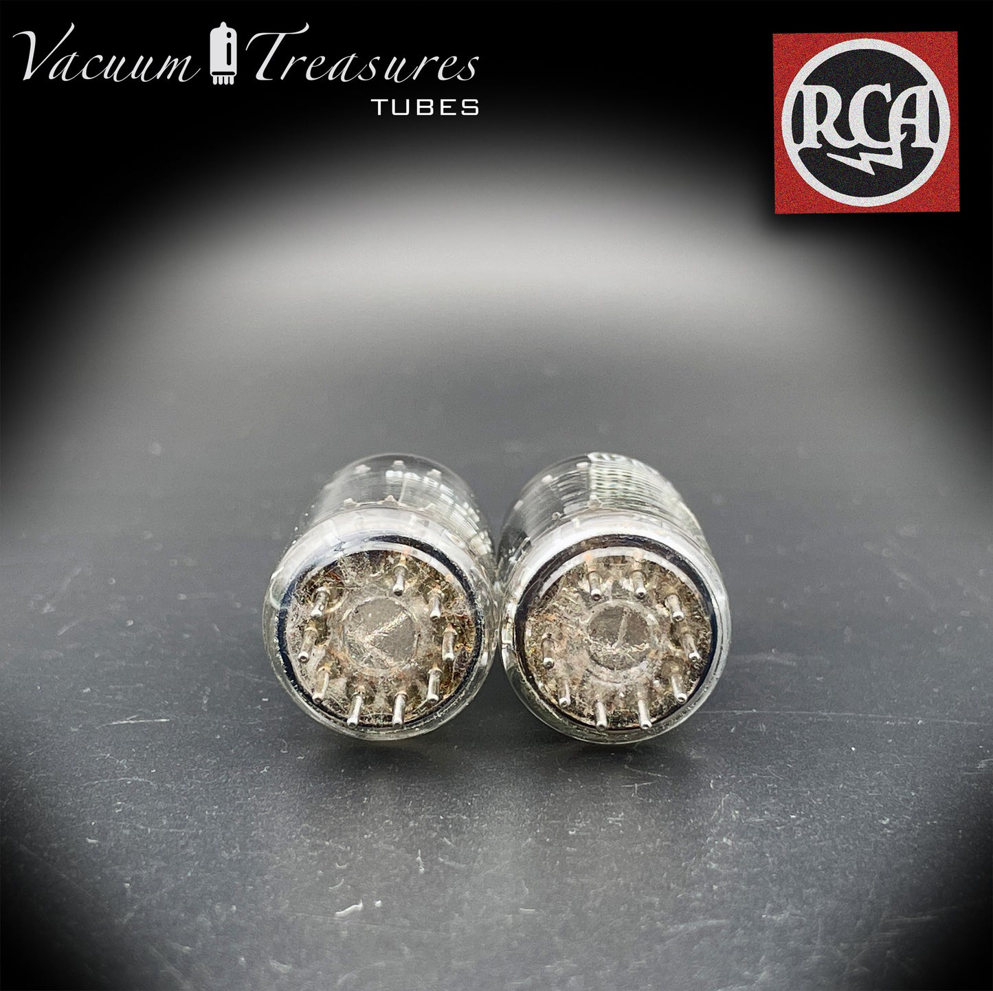 12AX7 ( ECC83 ) RCA for Baldwin Long Gray Plates Square Getter Matched Tubes MADE IN USA '59