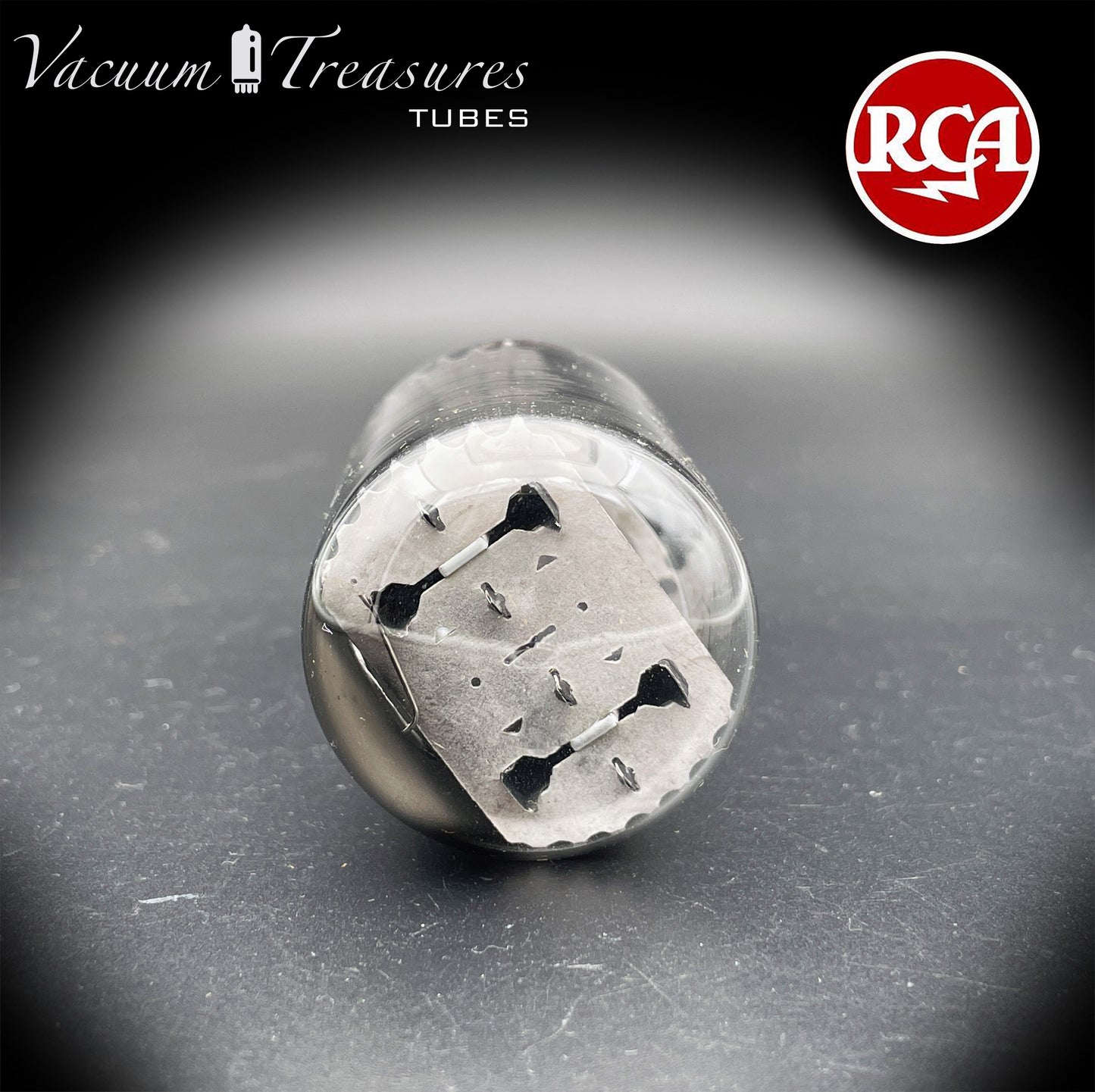 5V3A 5AU4 RCA NOS NIB Black Plates Round Getter Rectifier Tube - Amplitrex Tested - Made in USA