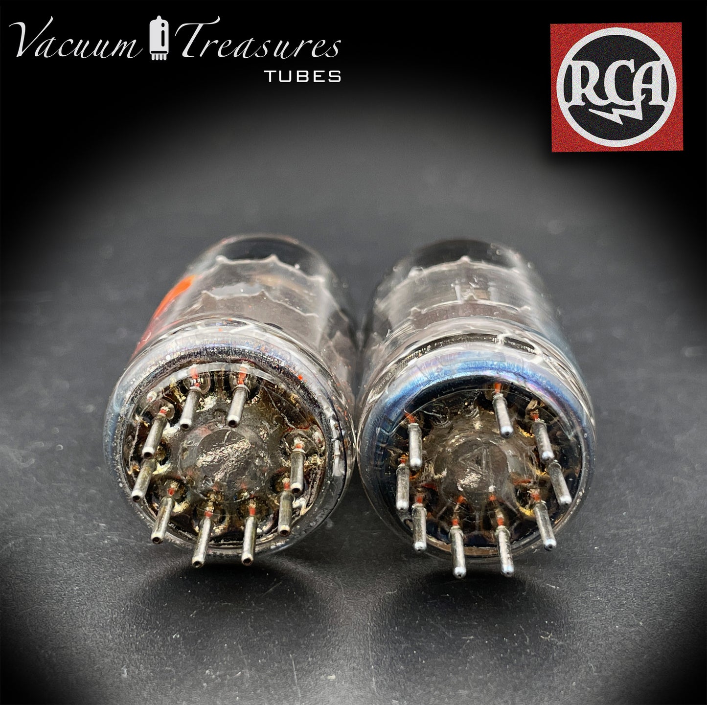 6AN8A RCA NOS NIB Placas grises Disc Getter Par de tubos combinados Hecho en EE. UU.