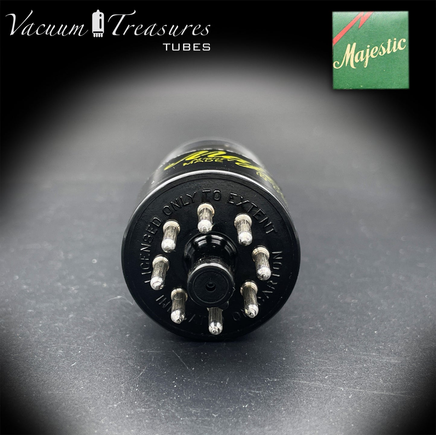 6SN7GTA NOS MAJESTIC by SYLVANIA CHROME TOP AMPLITREX Tested Tube Made in USA '50s