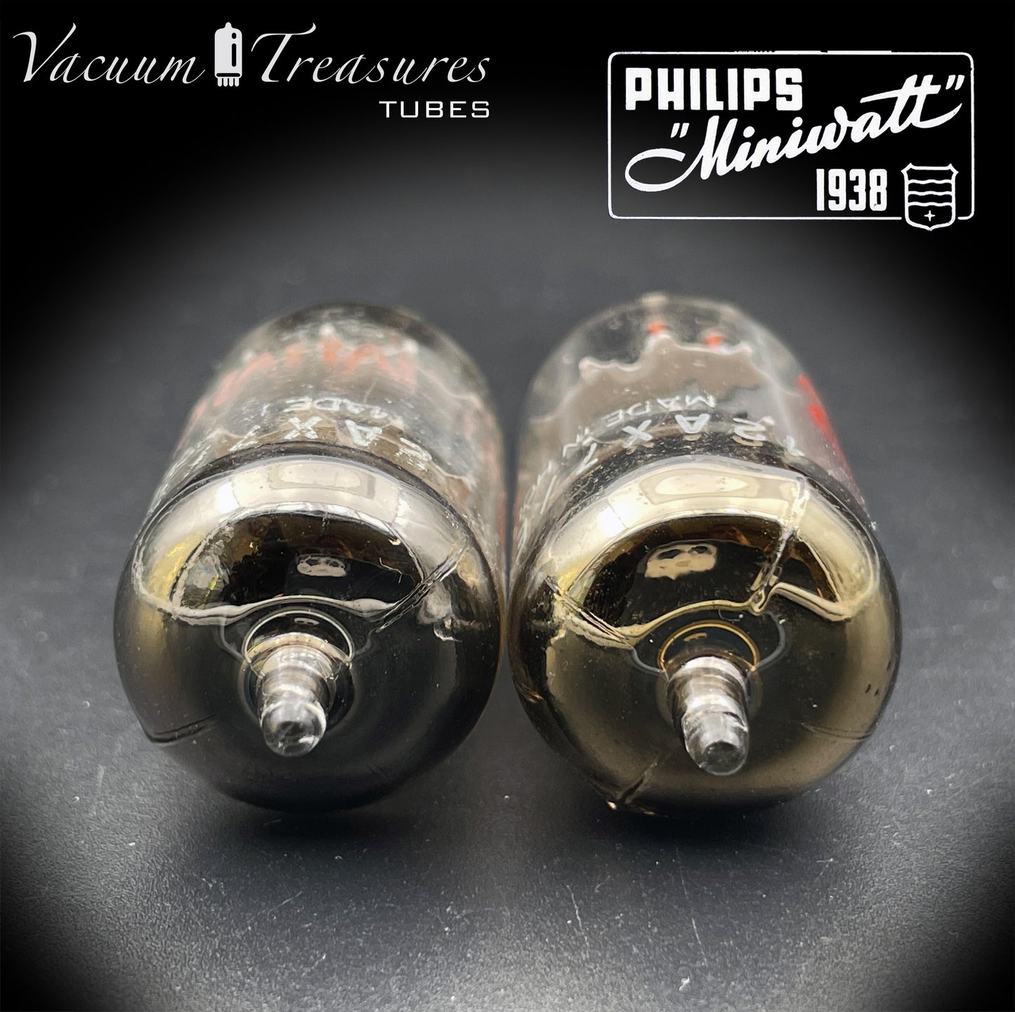 12AX7 ( ECC83 ) PHILIPS Heerlen labeled Hammond Short plates O Getter Matched Tubes MADE IN HOLLAND