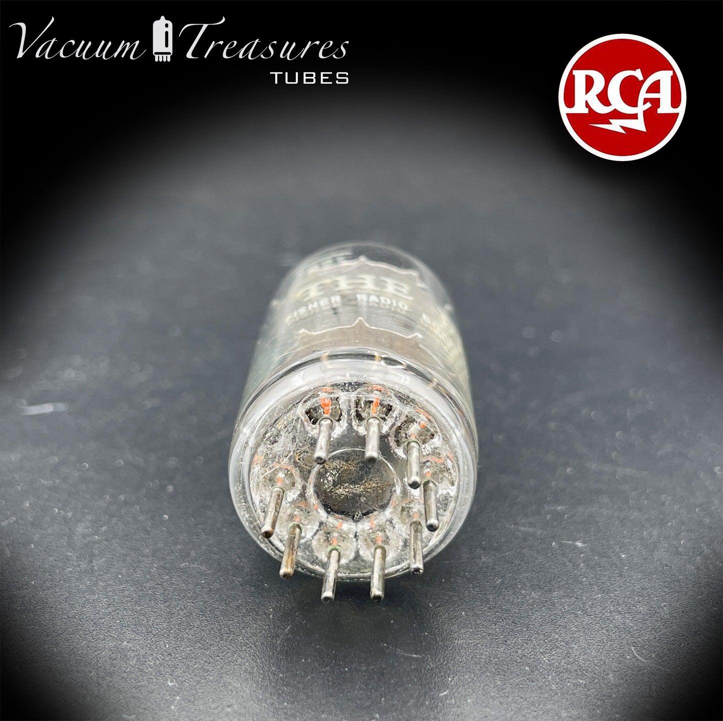 7025 12AX7 RCA Clear Top Long Gray Plates Side D Getter Tested Tube Made in USA '60s