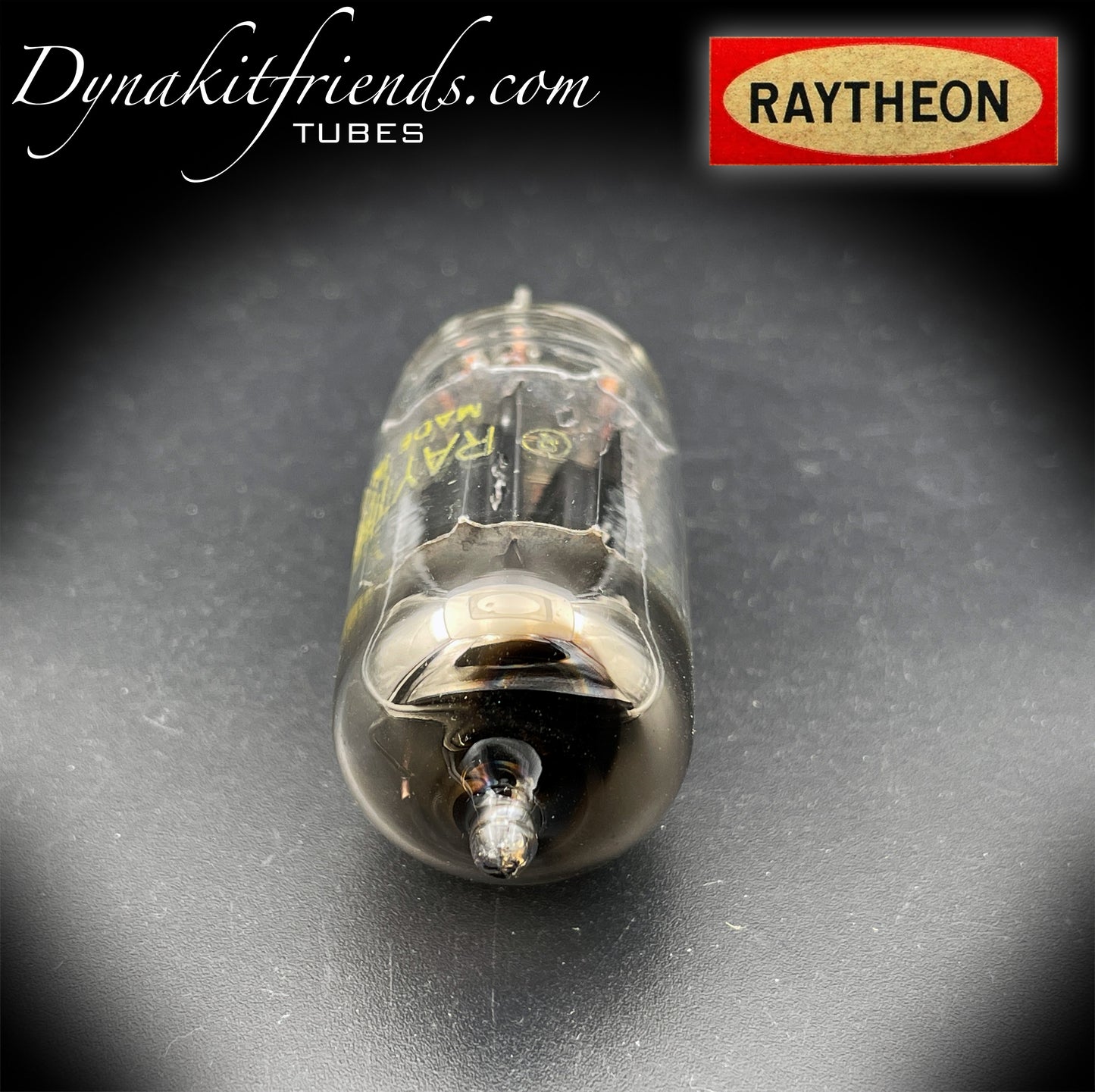 12AX7 A RAYTHEON Black Plates Tall Bottle Square Getter Matched Tubes Made in USA