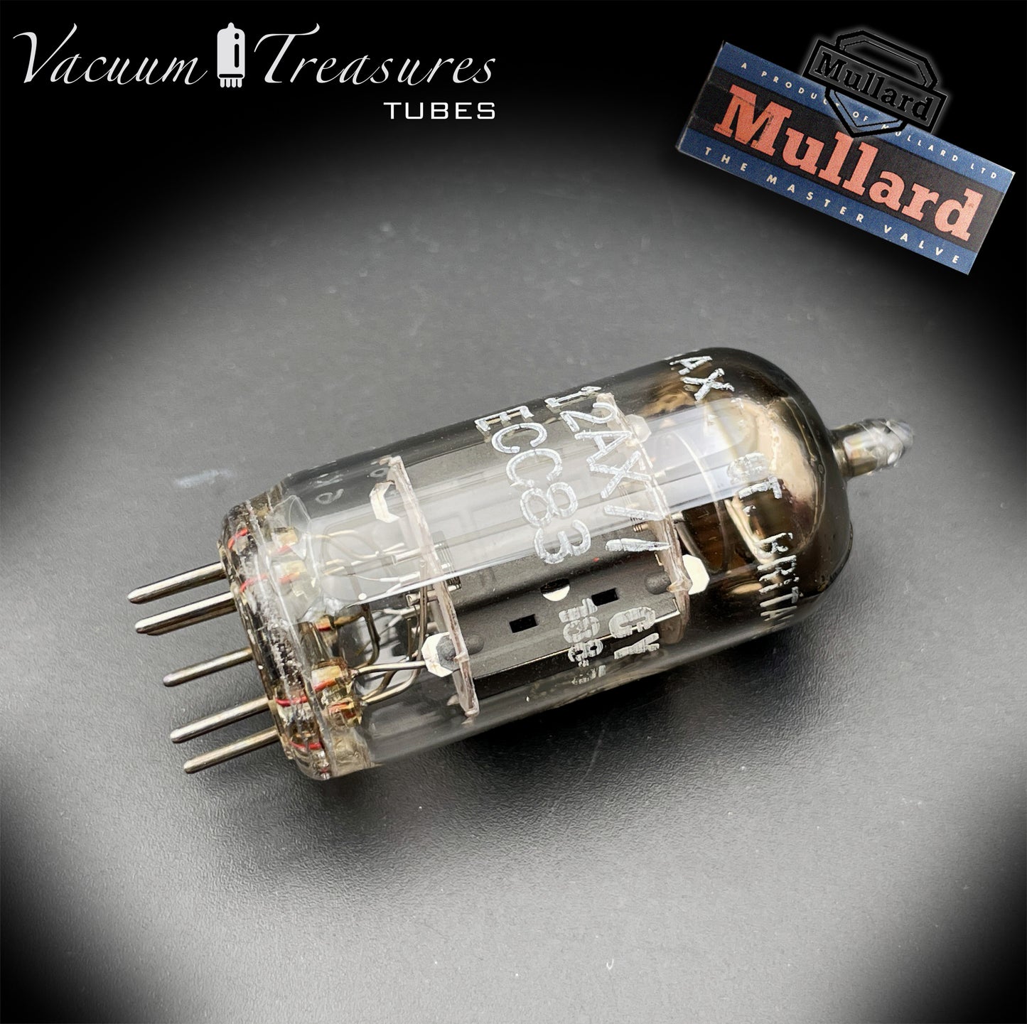 12AX7 ( ECC83 ) NOS MULLARD Blackburn for GE Short Plates Halo Getter Tested Tube MADE IN GREAT BRITAIN '66
