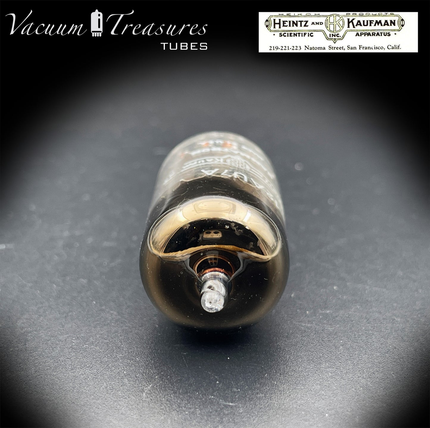 12AU7A / ECC82 Heinz & Kauffman Black Plates Horse Shoe Getter Made in USA