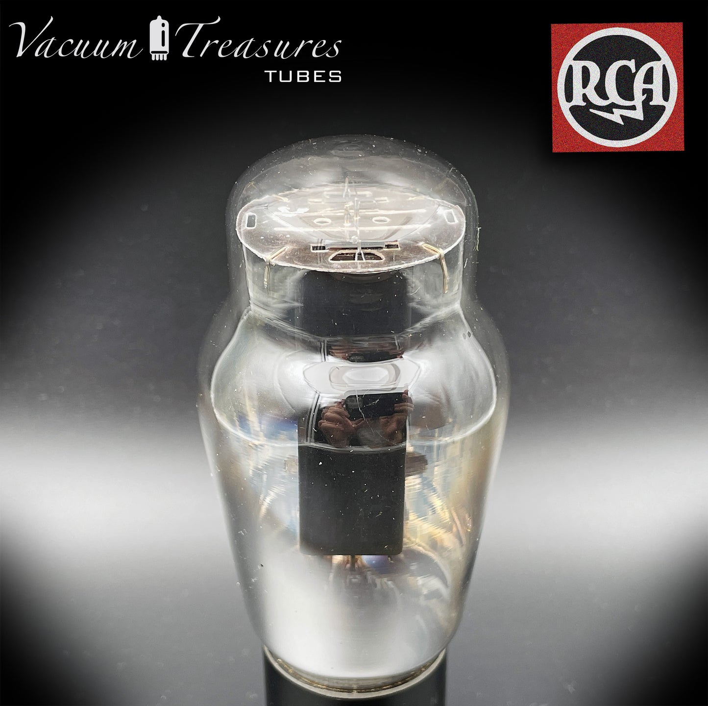 JAN CRC 5U4 G ( U52 ) RCA Black Plates Foil Getter Hanging Filaments Tube Rectifier Made in USA