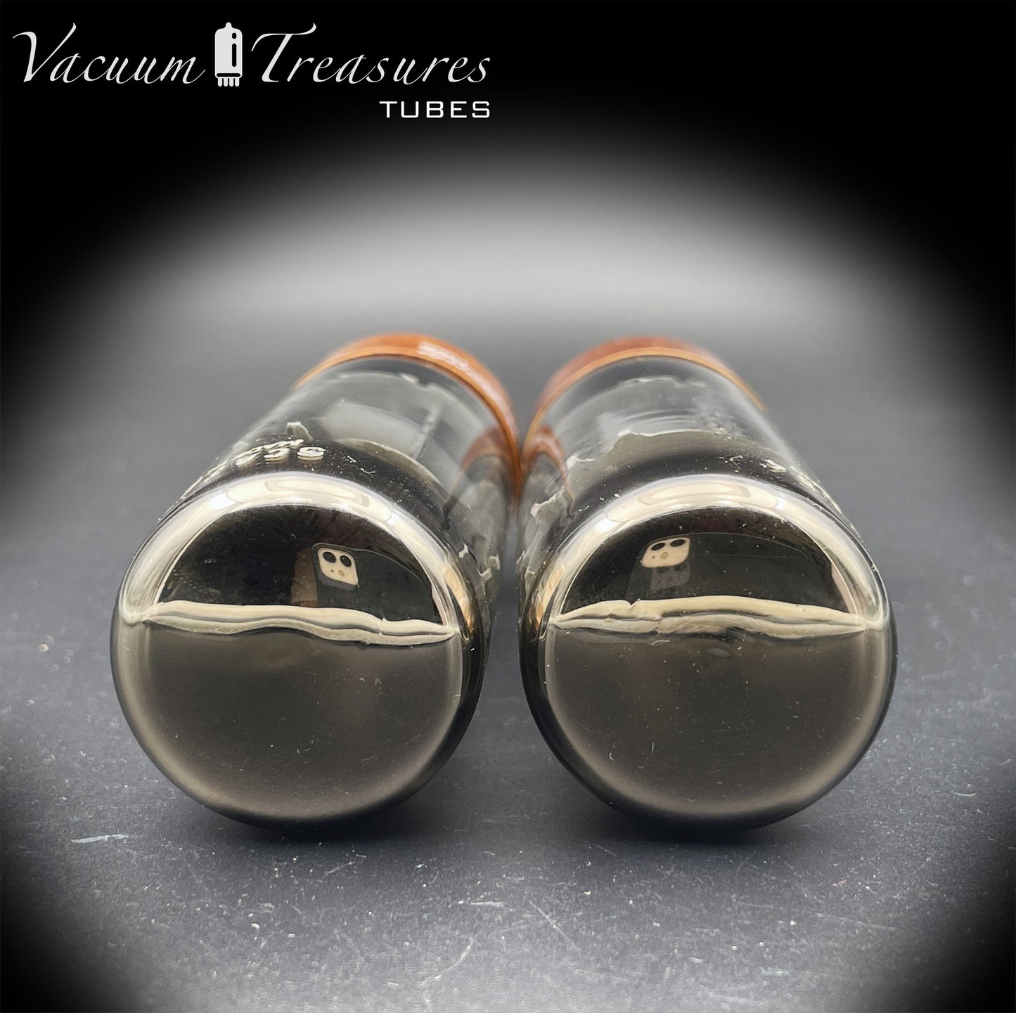 6CA7 EL34 GE Xf4 Philips/MBLE Brown Base DD-Getter NOS NIB Matched Pair Made in Holland '61