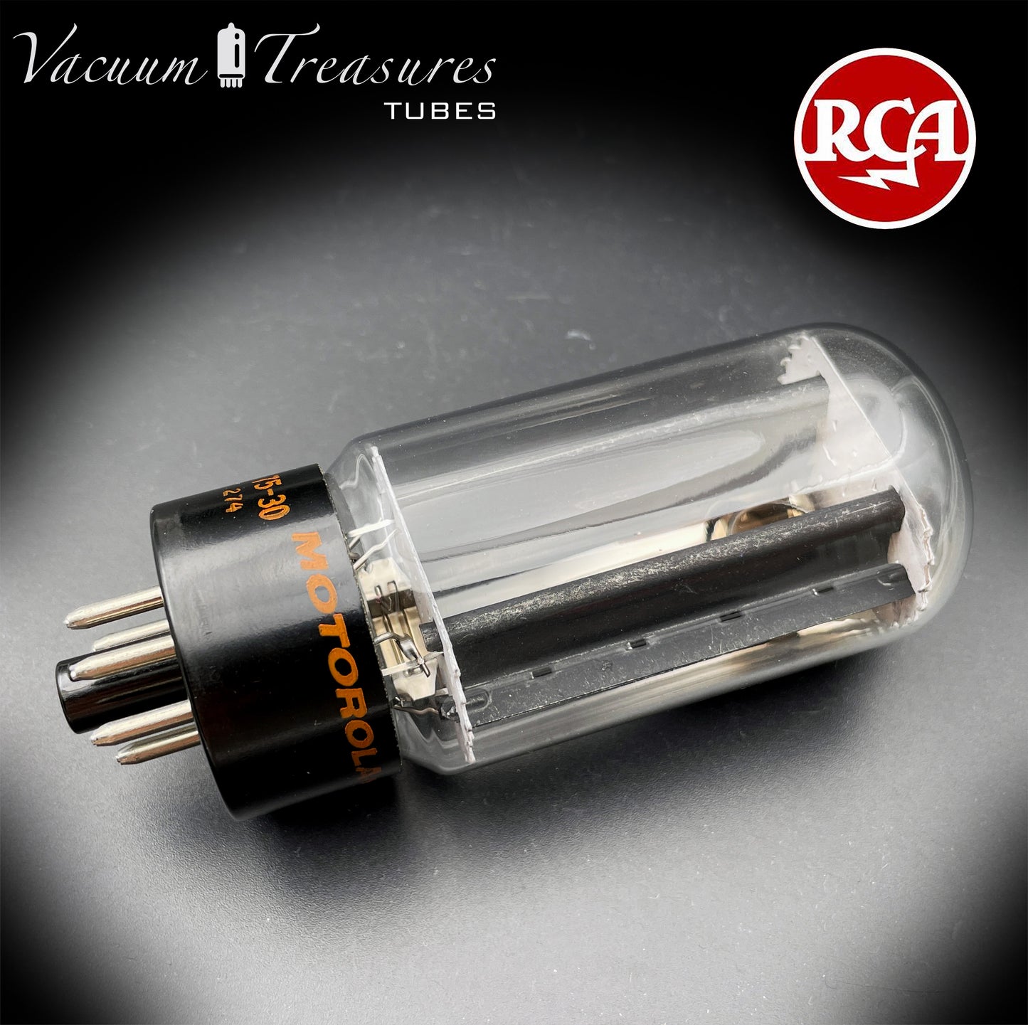 5R4GYB 5R4GY NOS RCA/MOTOROLA Black Plates Top Side Halo Getter Tested Tube Rectifier Made in USA '75