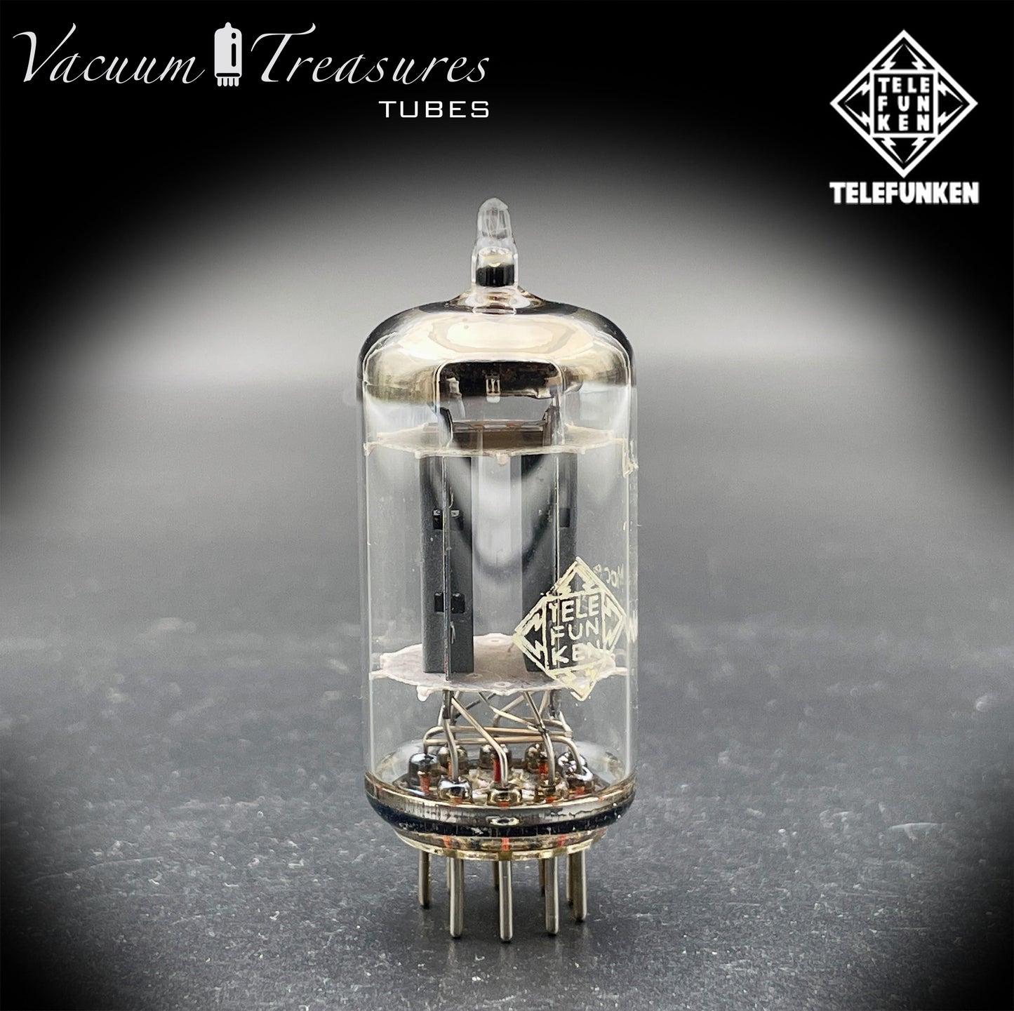 12AU7 / ECC82 TELEFUNKEN NOS Amplitrex Tested - Smooth Plates - ◊ Diamond Bottom - Made in West Germany