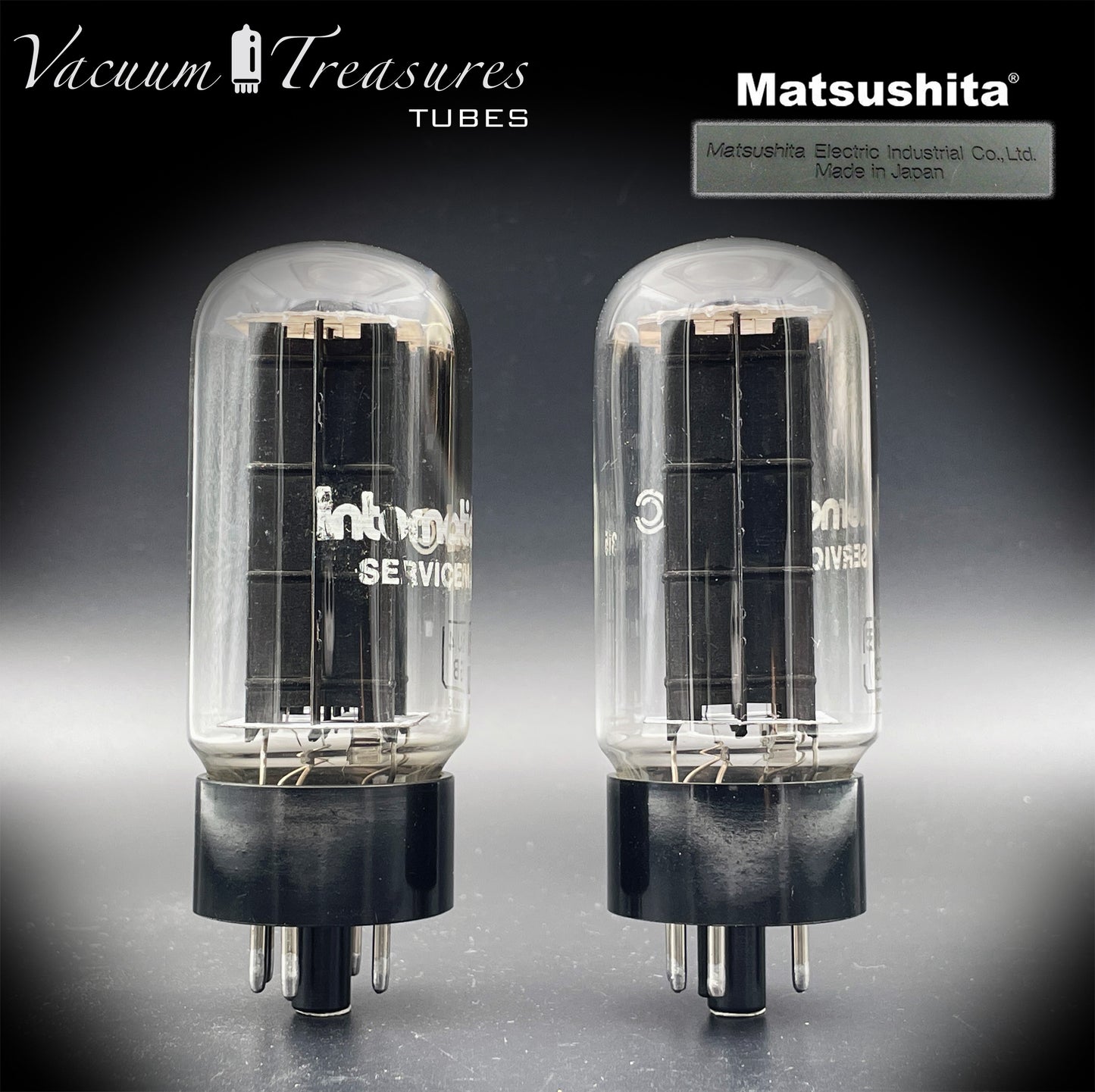 5U4GB 5AS4A NOS NIB MATSUSHITA/International Black Plates Matched Pair Tubes Top Side Halo Getter Rectifiers Made in JAPAN – Same Factory Code