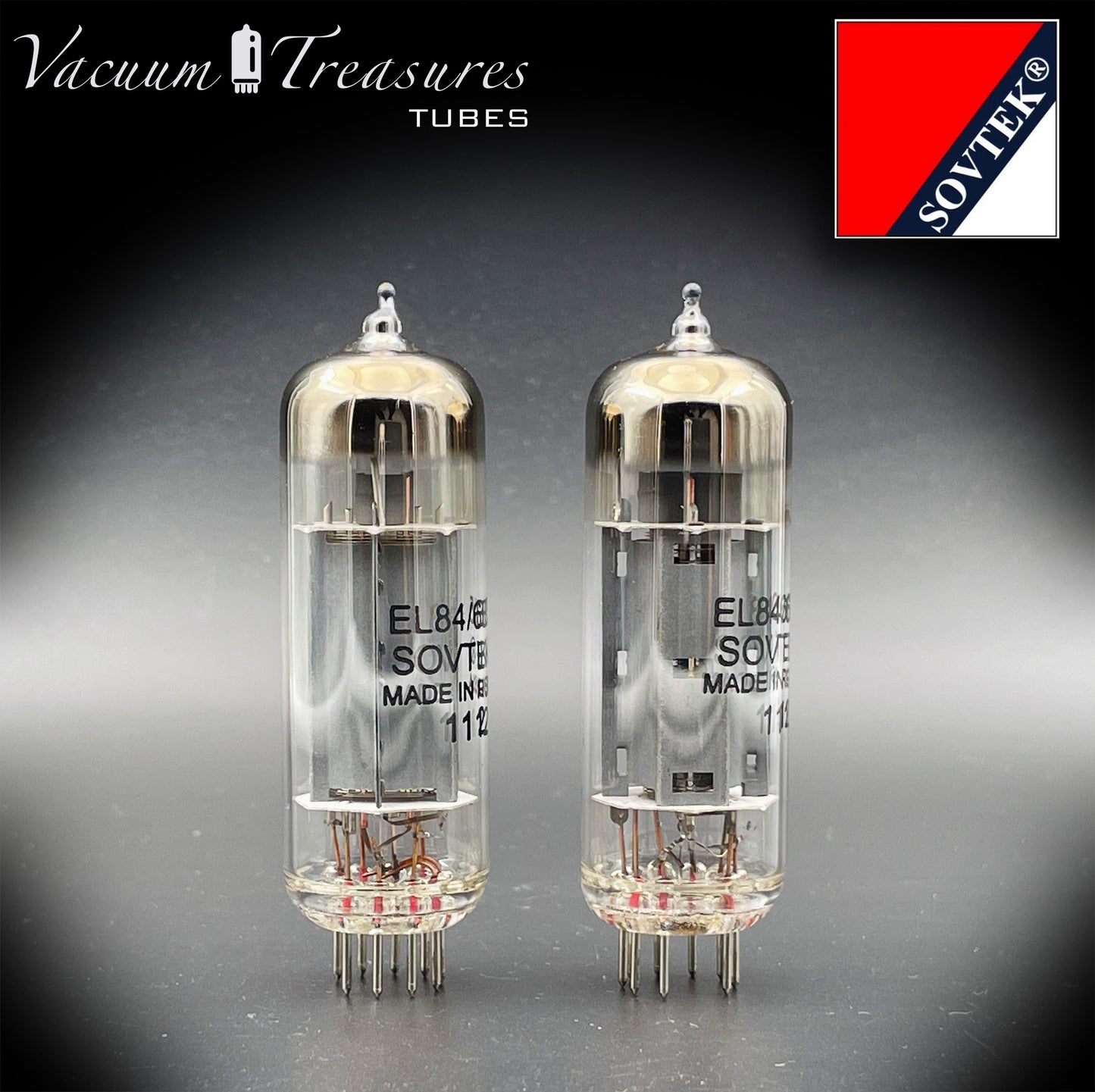 6BQ5 (EL84) SOVTEK O Getter Matched Pair Vacuum Tubes MADE IN RUSSIA