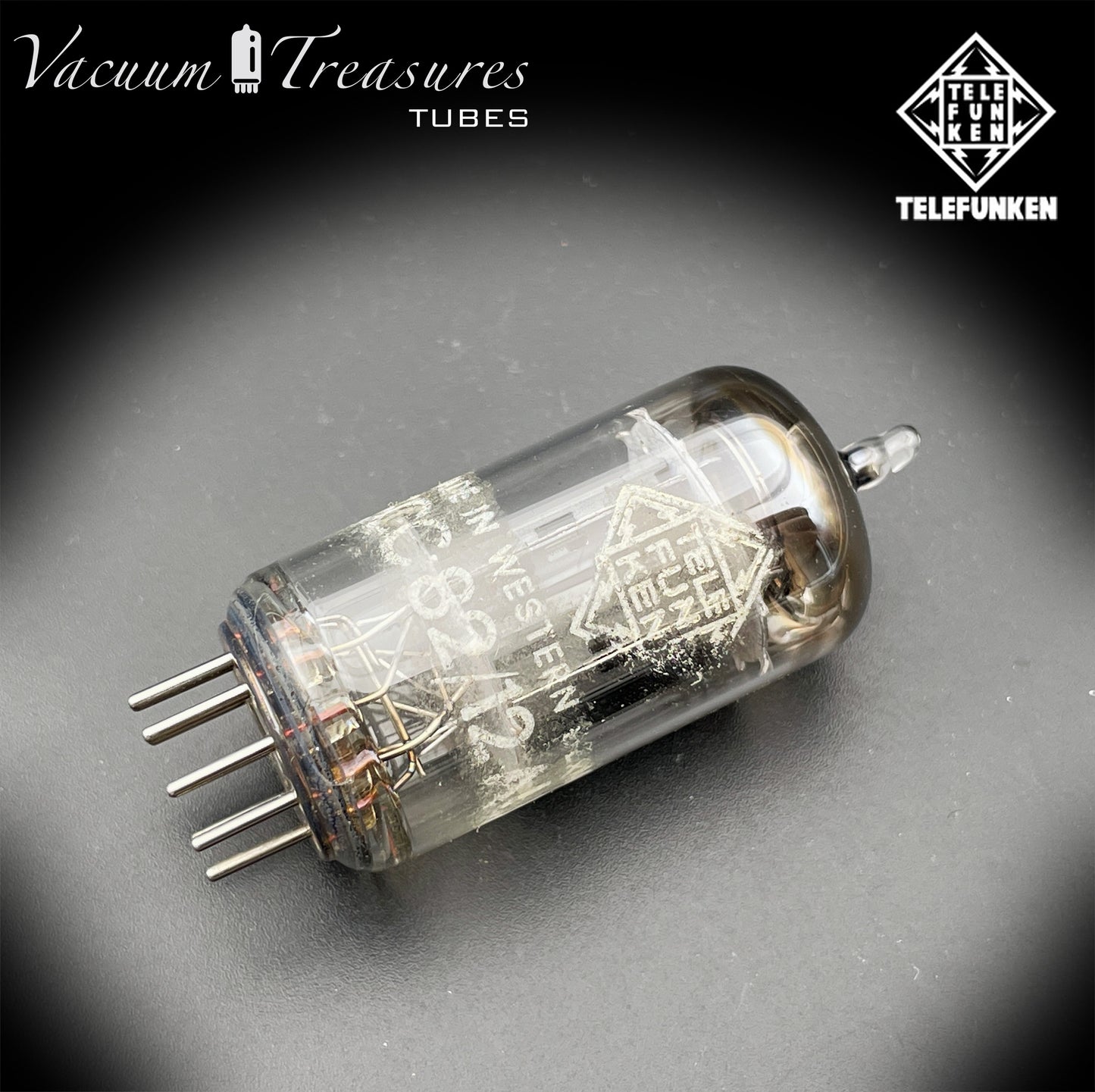 12AU7 / ECC82 TELEFUNKEN NOS Amplitrex Tested - Smooth Plates - ◊ Diamond Bottom - Made in West Germany