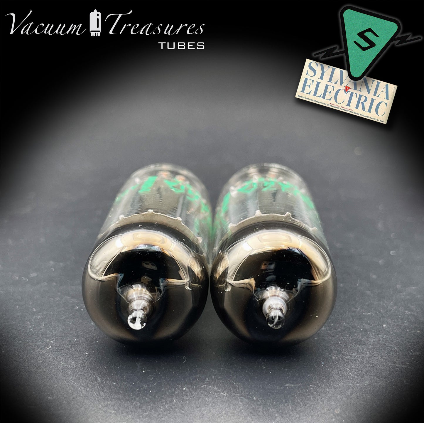 12BH7A NOS NIB Sylvania Gray Plates Halo Getter Matched Pair Tubes USA 1975
