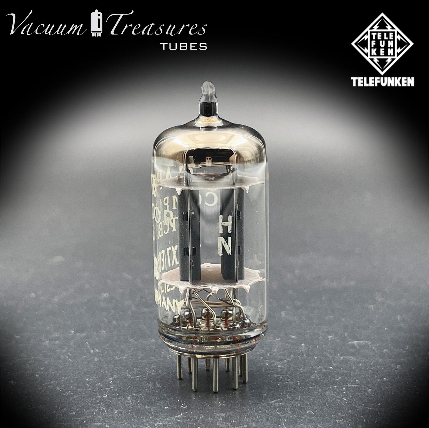 ECC83 / 12AX7 TELEFUNKEN Smooth Plates Diamond Bottom Tube Made in GERMANY