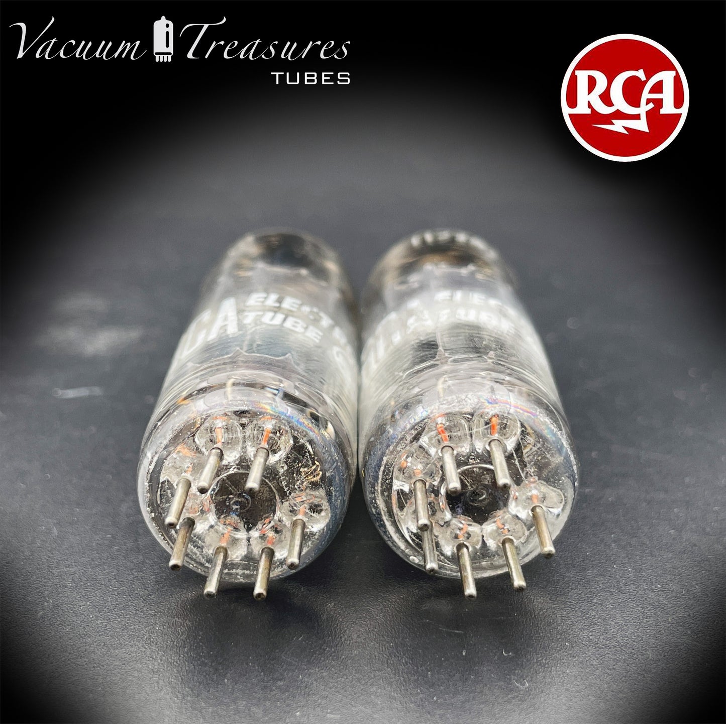 12X4 RCA NOS NIB Matched Pair Black Plates Foil Getter Tubes Rectifiers Made in USA '58