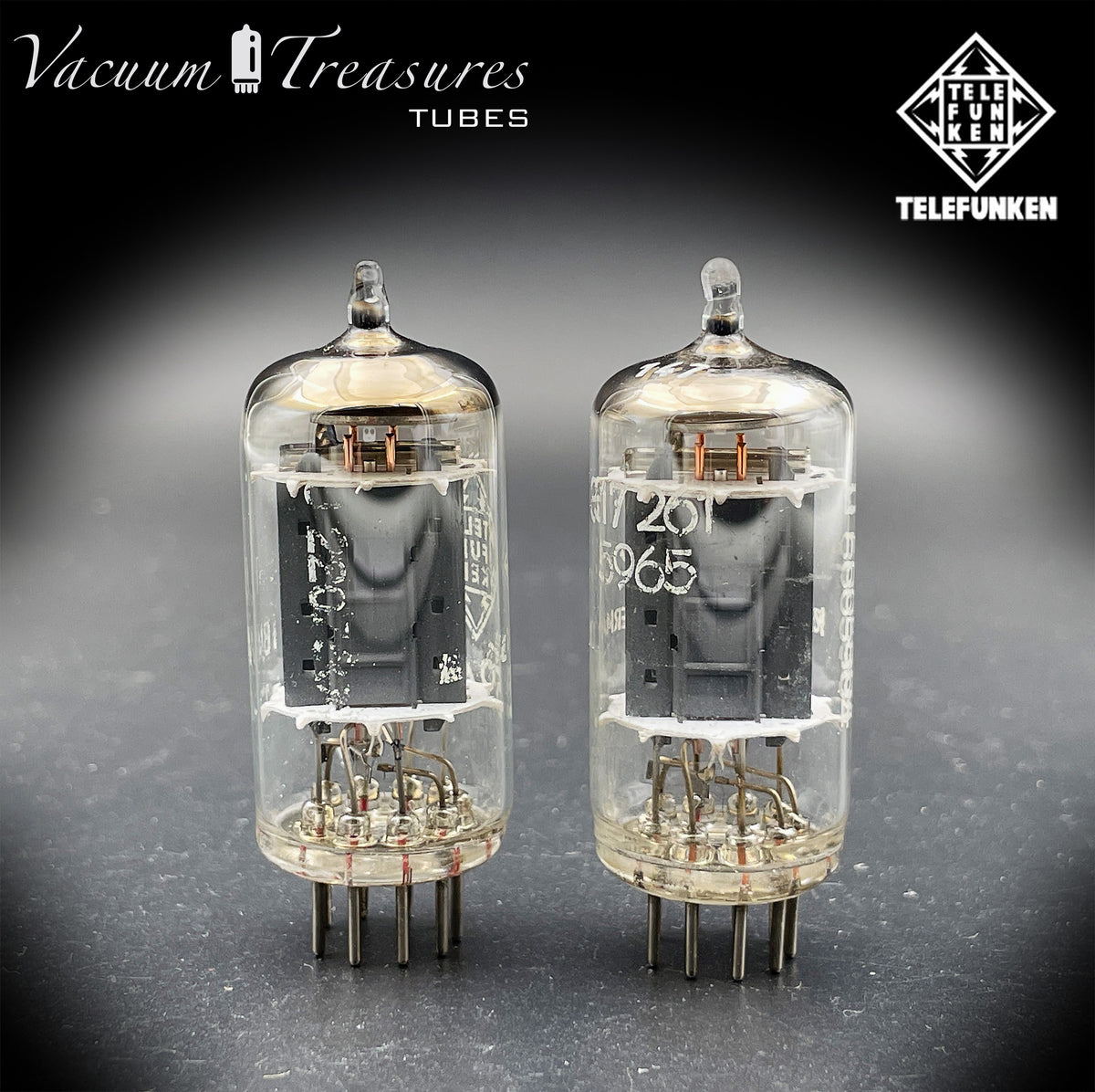 5965 / E180CC NOS TELEFUNKEN Matched Pair Diamond Bottom Made in GERMANY