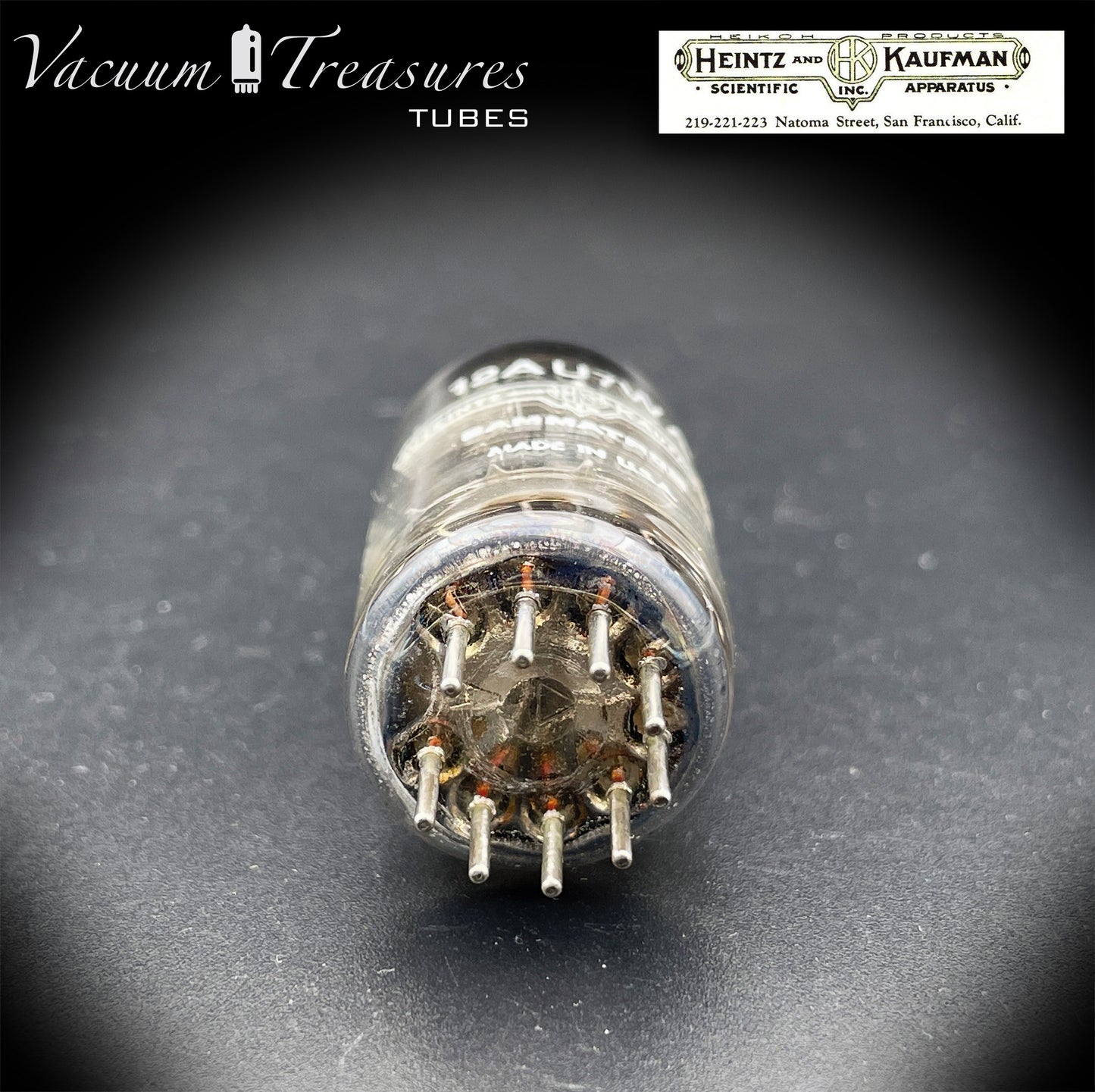 12AU7WA / CV4003 / 6189 Heinz & Kauffman Black Plates Halo Getter Made in USA