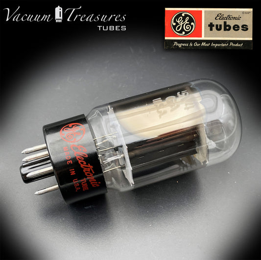 5V4GA GE NOS Gray Plates Side Square Getter Rectifier Tube Made in USA