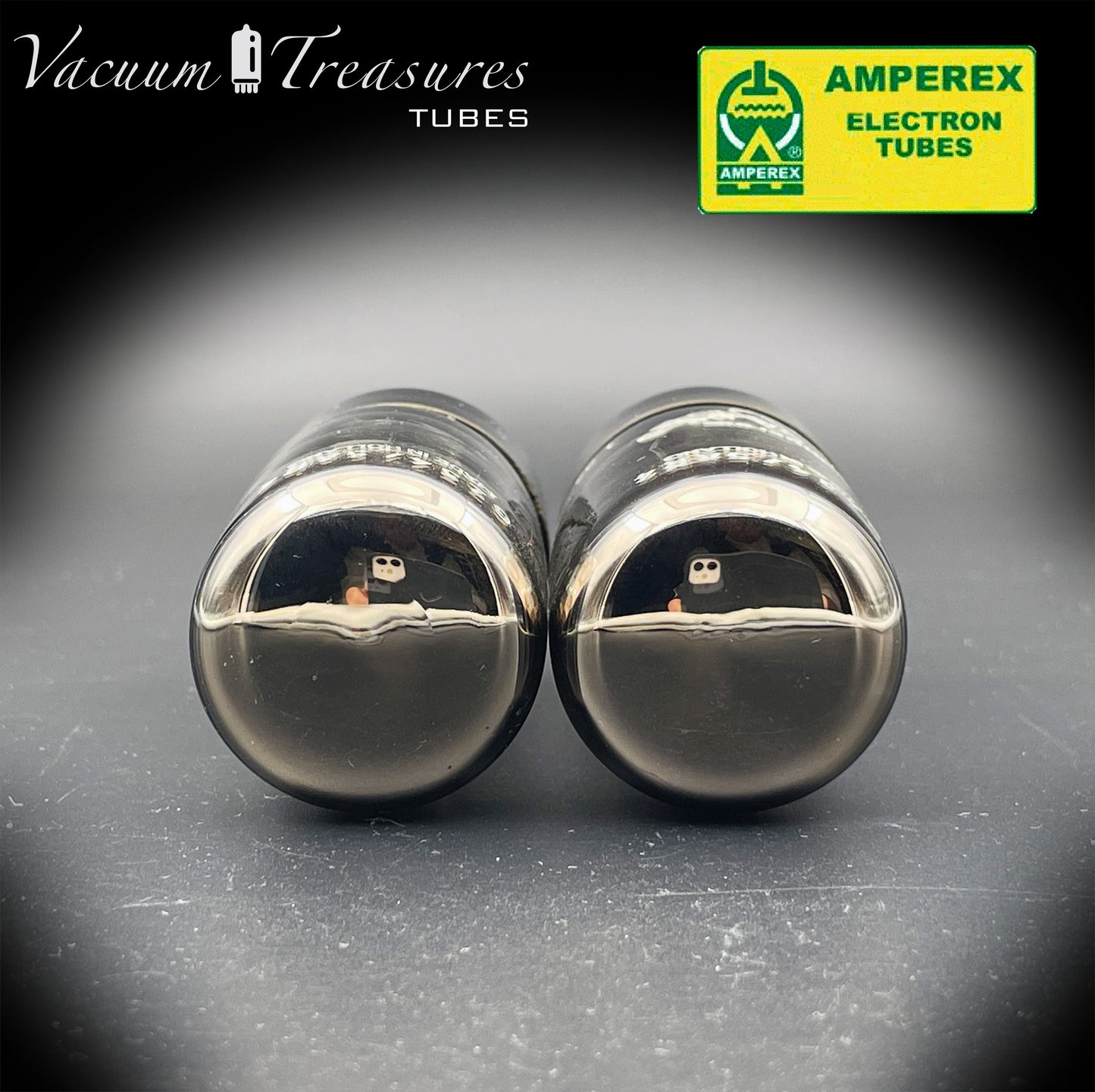 5AR4 ( GZ34 ) NOS AMPEREX Bugle Boy, Holland f33, smooth, Same codes, Matched Pair Tubes Rectifiers Made in HOLLAND