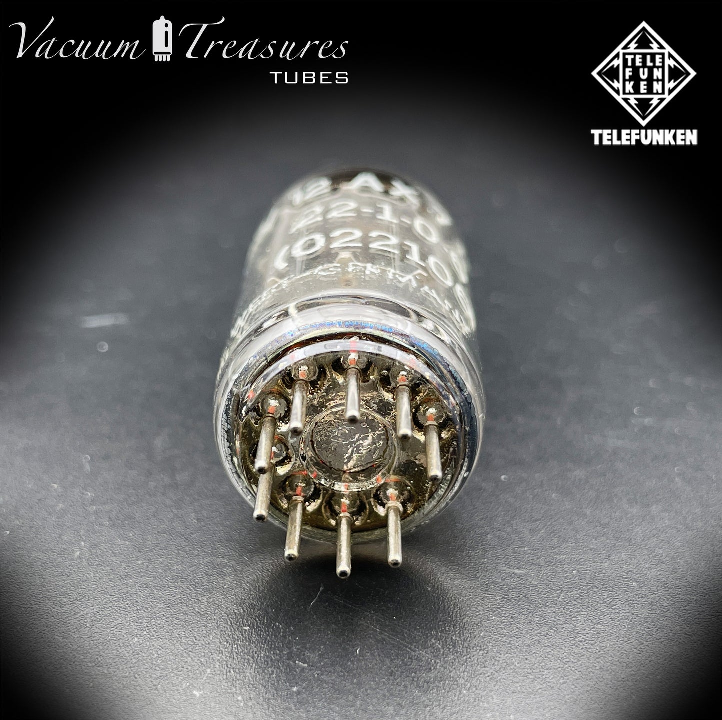 12AX7 ECC83 NOS Telefunken – Smooth Plates Diamond Bottom Tested Tube Western Germany