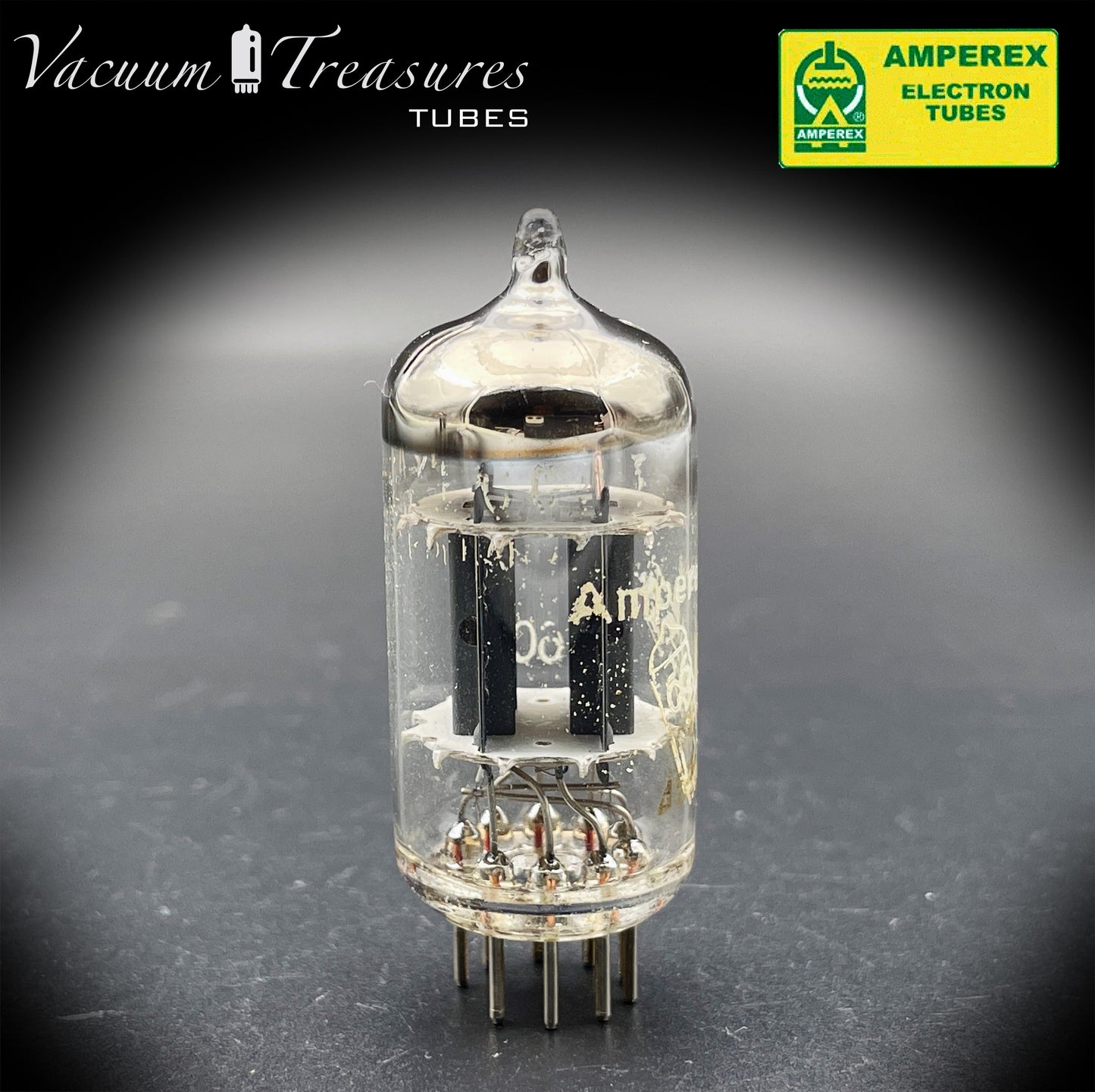 12AX7 / ECC83 NOS AMPEREX Bugle Boy Short Plates Halo Getter Tested Tube MADE IN HOLLAND