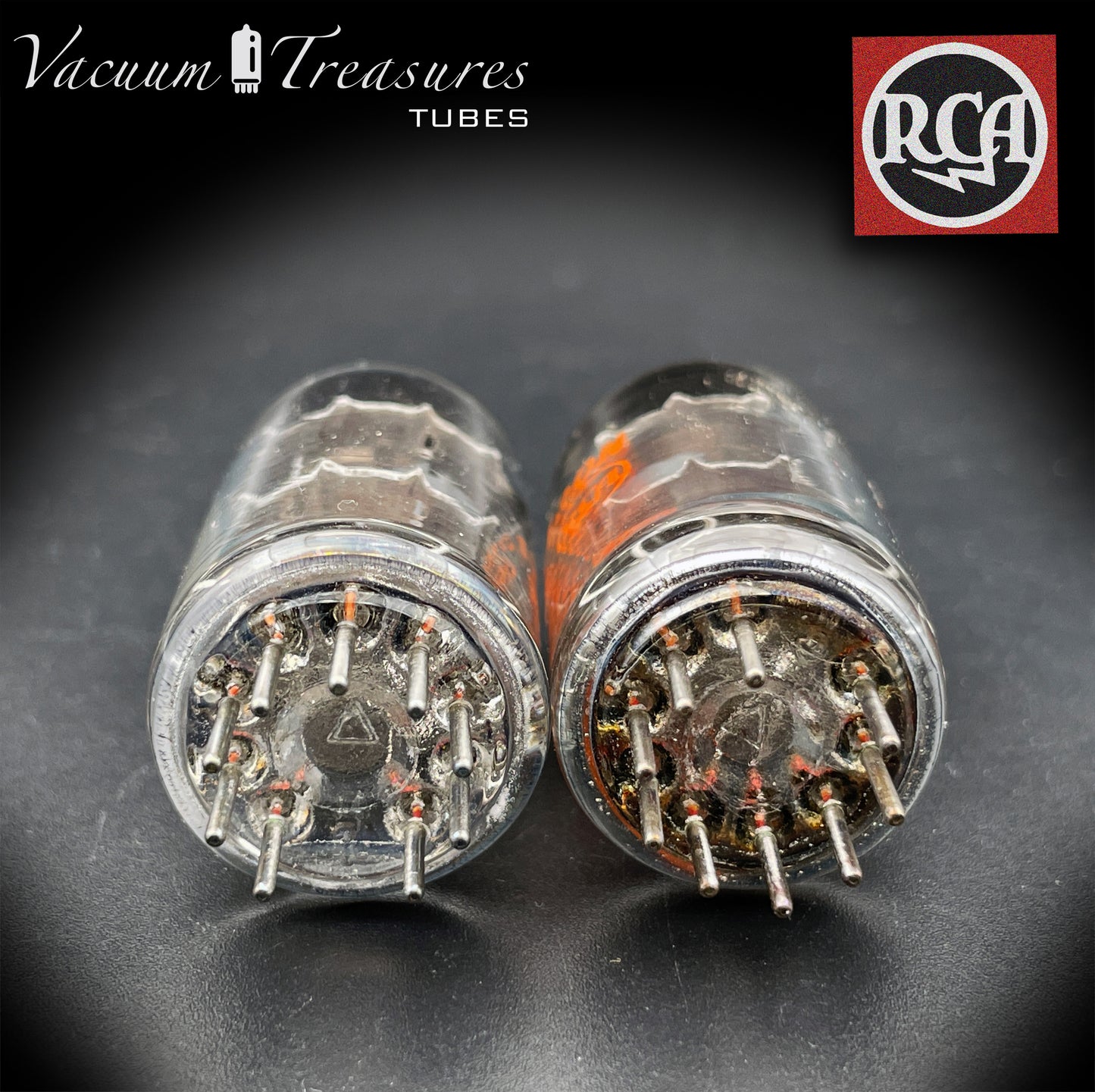 6AN8A RCA NOS NIB Gray Plates Disc Getter Matched Pair Tubes Made in USA