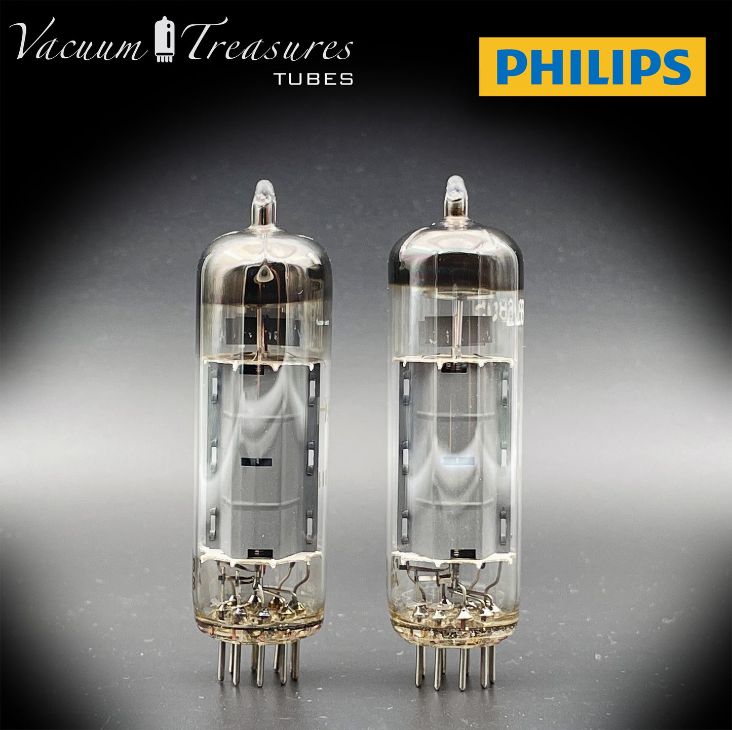 6BQ5 ( EL84 ) PHILIPS Gray Plates Halo Getter rX3 Matched Tubes Made in AUSTRIA '50s