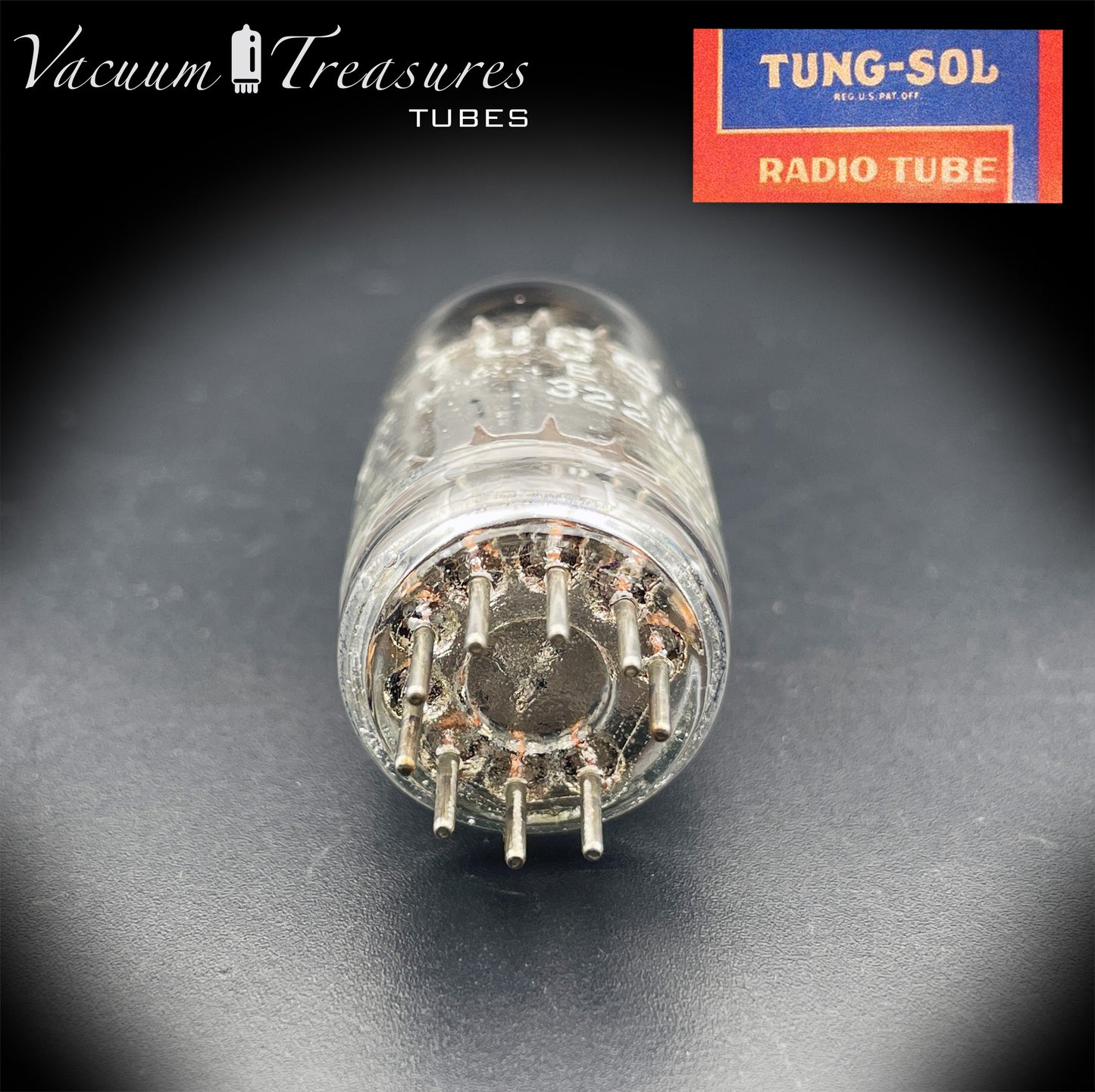 12AX7 / ECC83 NOS Tung-Sol Long Gray Plates Halo Getter Tested Tube Low Noise & Mic '60s