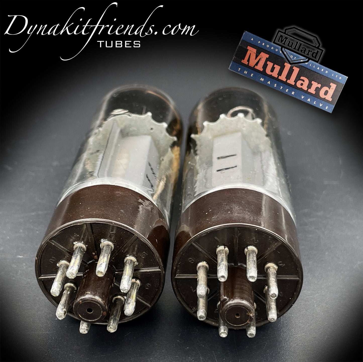 EL34 ( 6CA7 ) MULLARD Blackburn XF2 Vintage Double Halo Getter Matched Tubes Made in GT. Britain