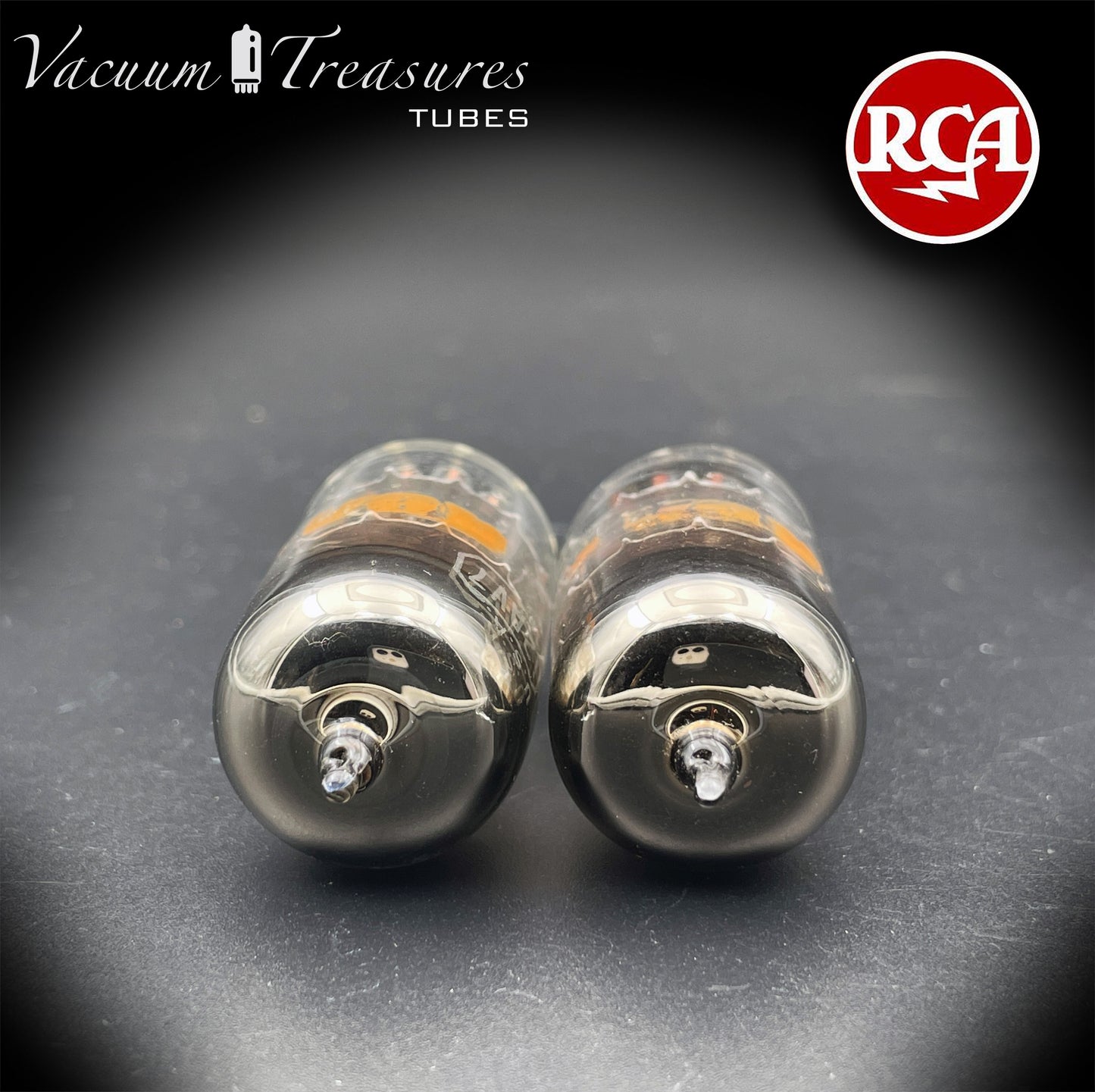 12AV7 RCA NOS NIB Black Plates Halo Getter Matched Pair Tubes Made in USA
