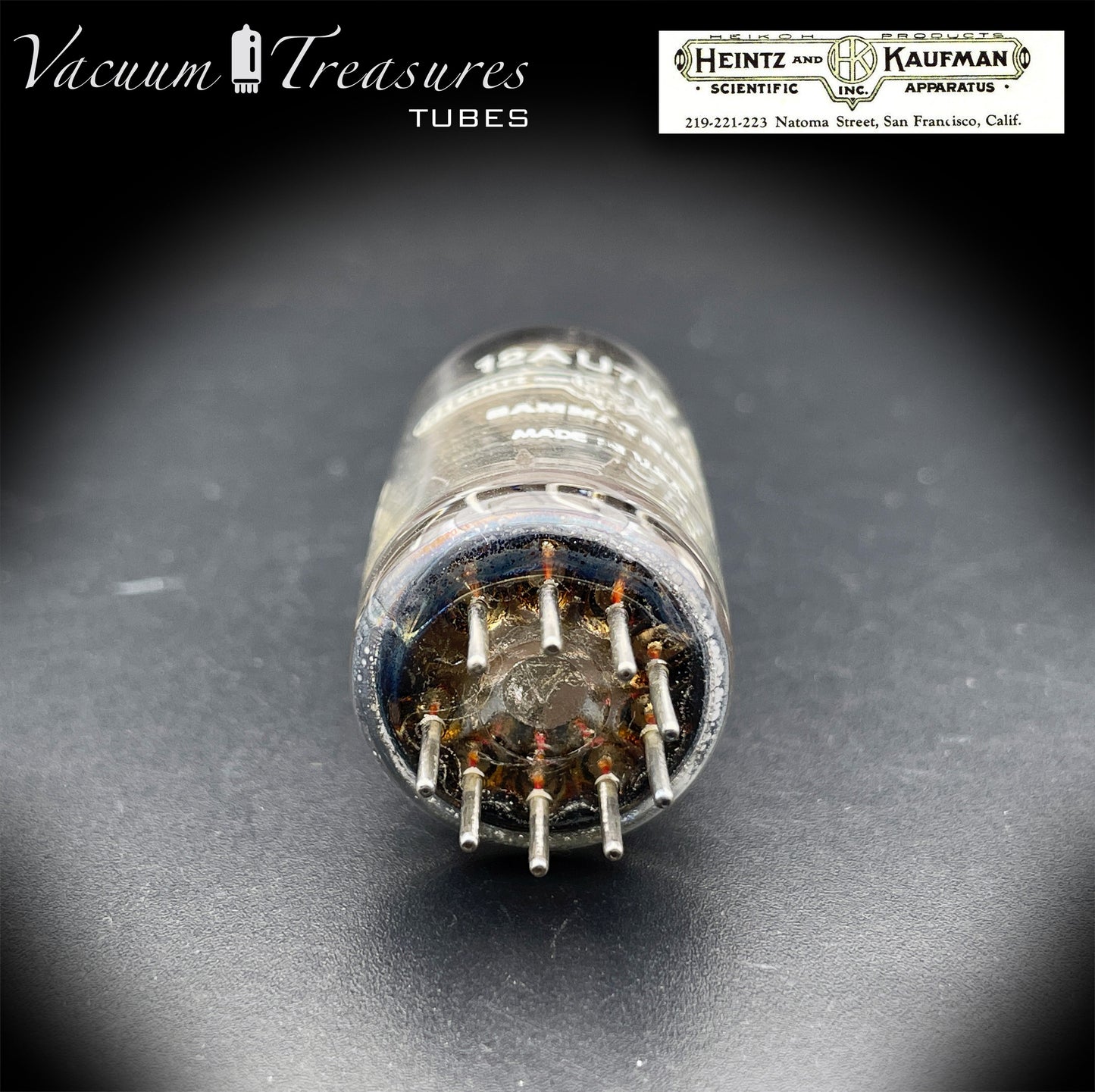 12AU7WA / CV4003 / 6189 Heinz & Kauffman Black Plates Halo Getter Made in USA