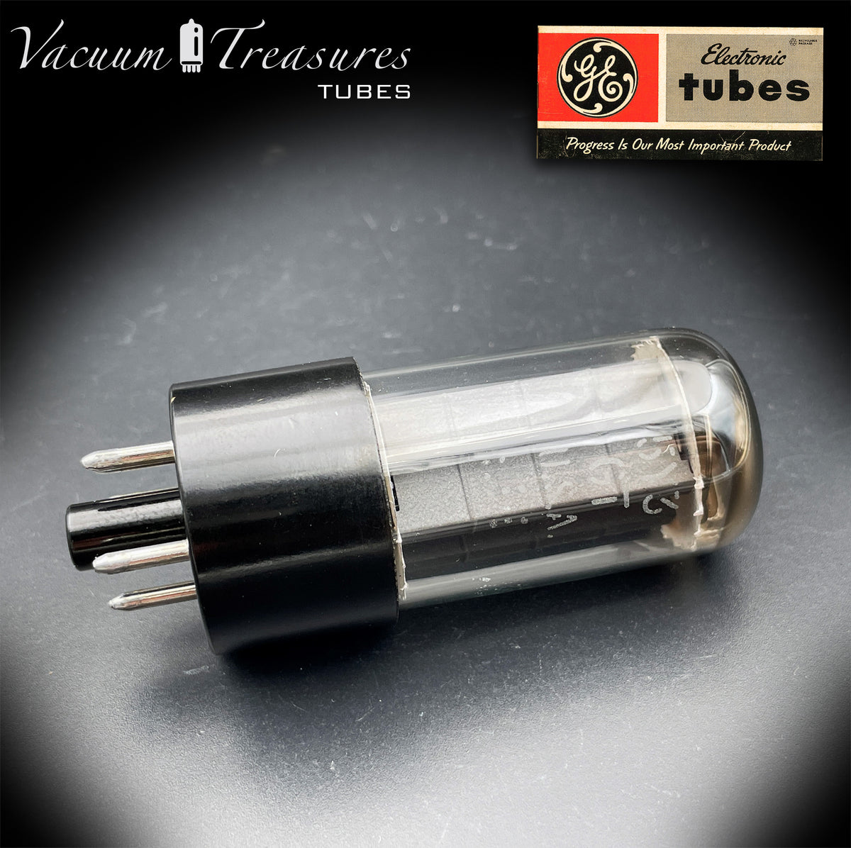 5Y3GT / 5Z2P GE NOS NIB Gray Plates Halo Getter Tube Rectifier Made in USA