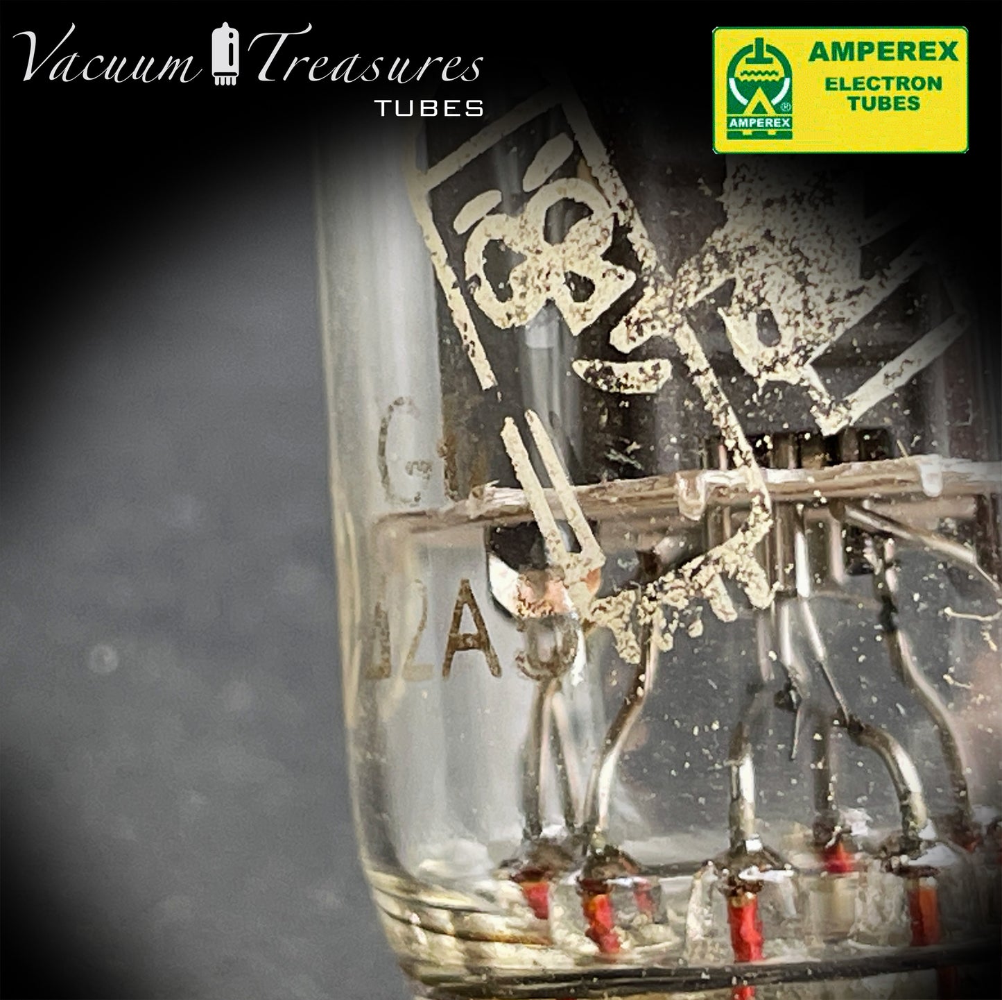 12AU7 / ECC82 AMPEREX NOS NIB Heerlen 1962 - Short Gray Plates - Large Halo - Balanced - Amplitrex Tested