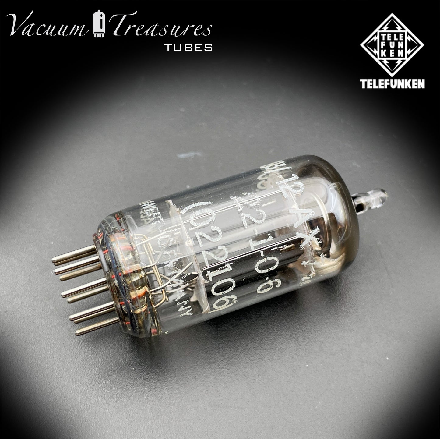 12AX7 ECC83 NOS Telefunken – Smooth Plates Diamond Bottom Tested Tube Western Germany
