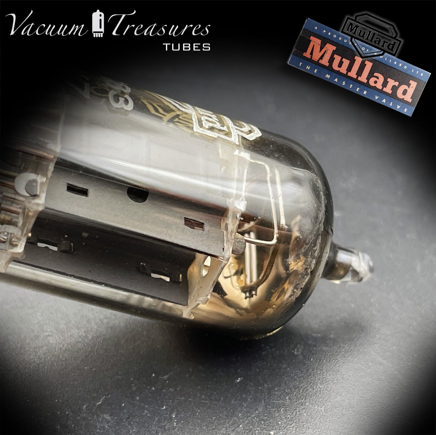 12AX7 / ECC83 Mullard Blackburn MC1 Long Gray Plates Goalpost Getter Made in GT. Britain 1957 Tested Tube