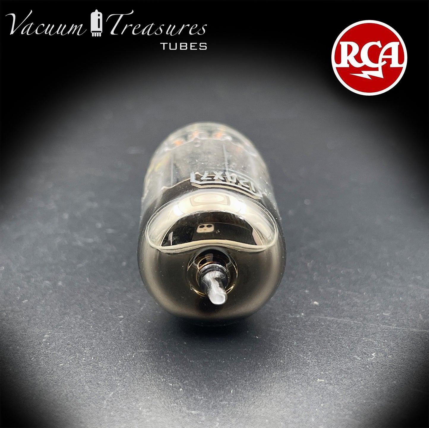 12AX7 / ECC83 RCA Long Gray Plates Square Getter Tube - Balanced - Made in USA '50s