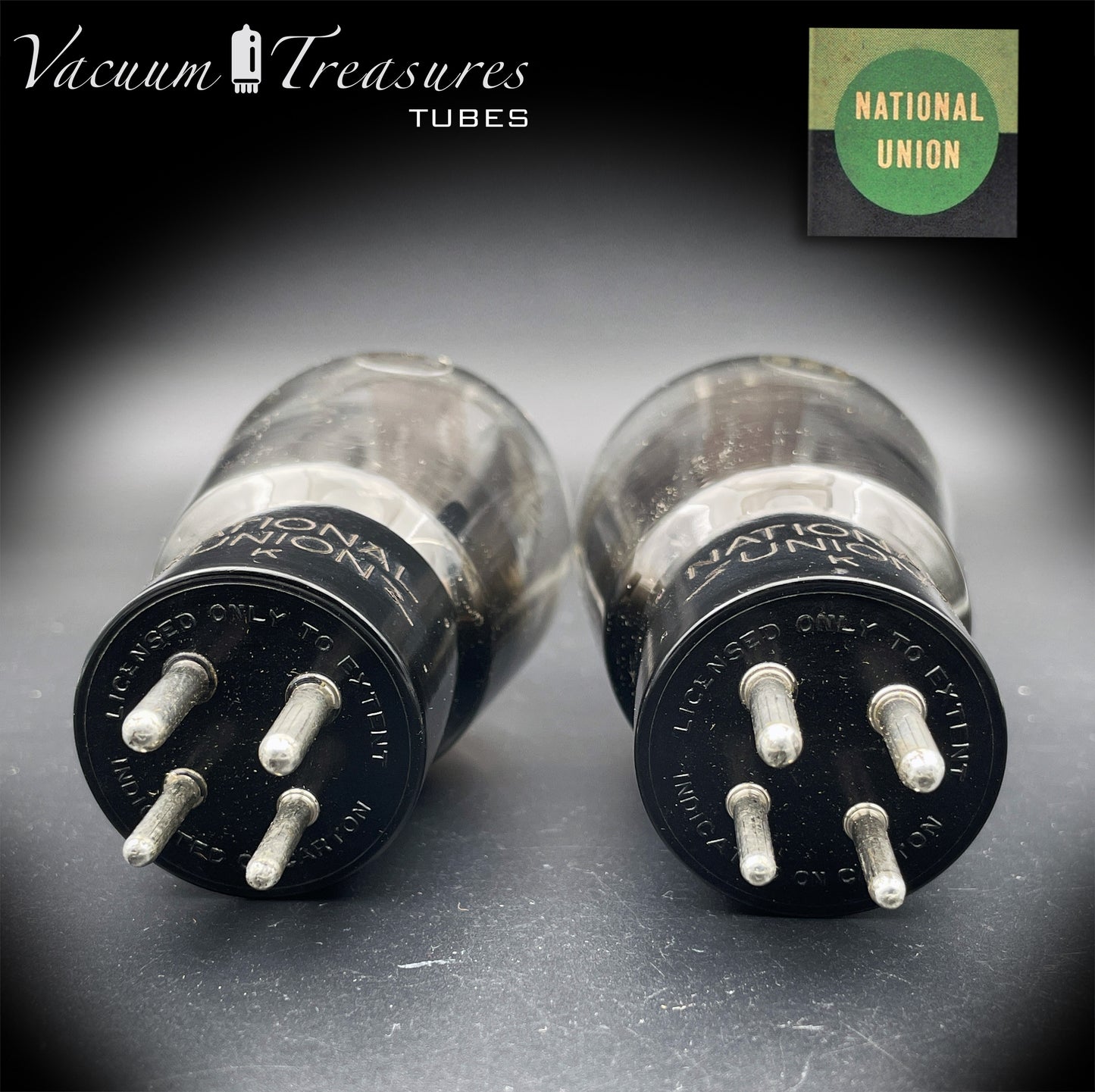 5Z3 VT-145 NATIONAL UNION NOS NIB Matched Pair Hanging Filaments Black Plates Foil Getter USA