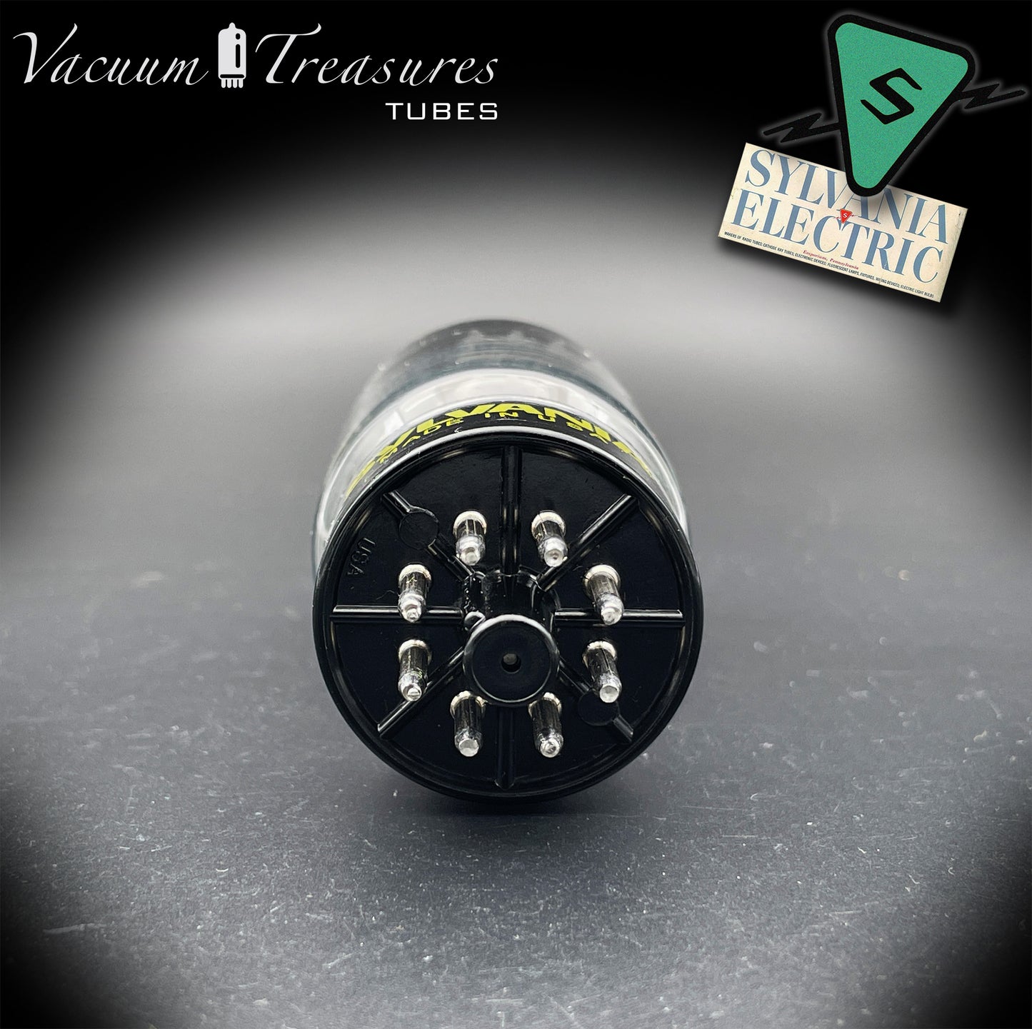 5Y4GA SYLVANIA NOS NIB Black Plates Halo Getter Rectifier Tube Made in USA