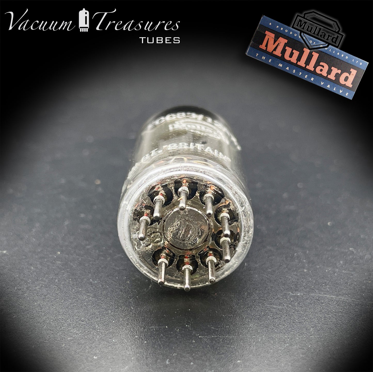 12AX7 / ECC83 NOS MULLARD Blackburn 1959 – Long Gray Plates – Halo Getter – Balanced Section