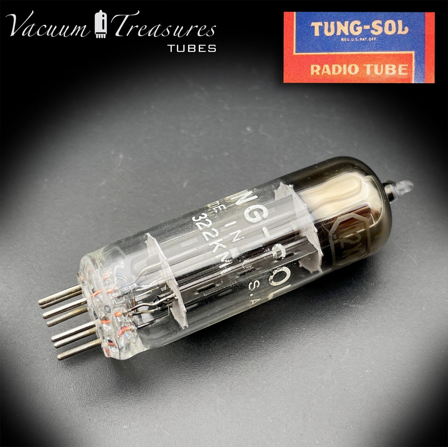 12X4 TUNG-SOL NOS NIB Black Plates Square Getter Tube Rectifier Made in USA '50s